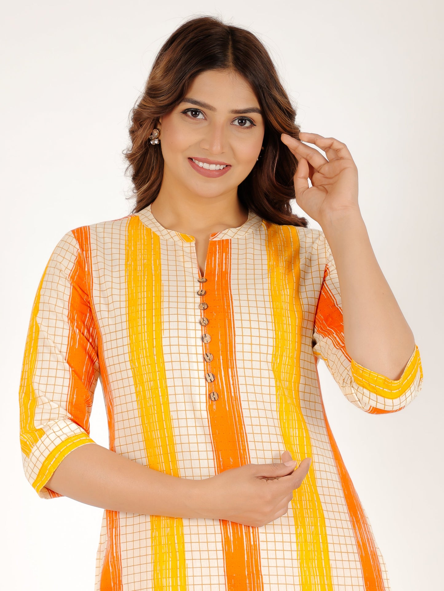 Soft Cotton Checkered Kurta