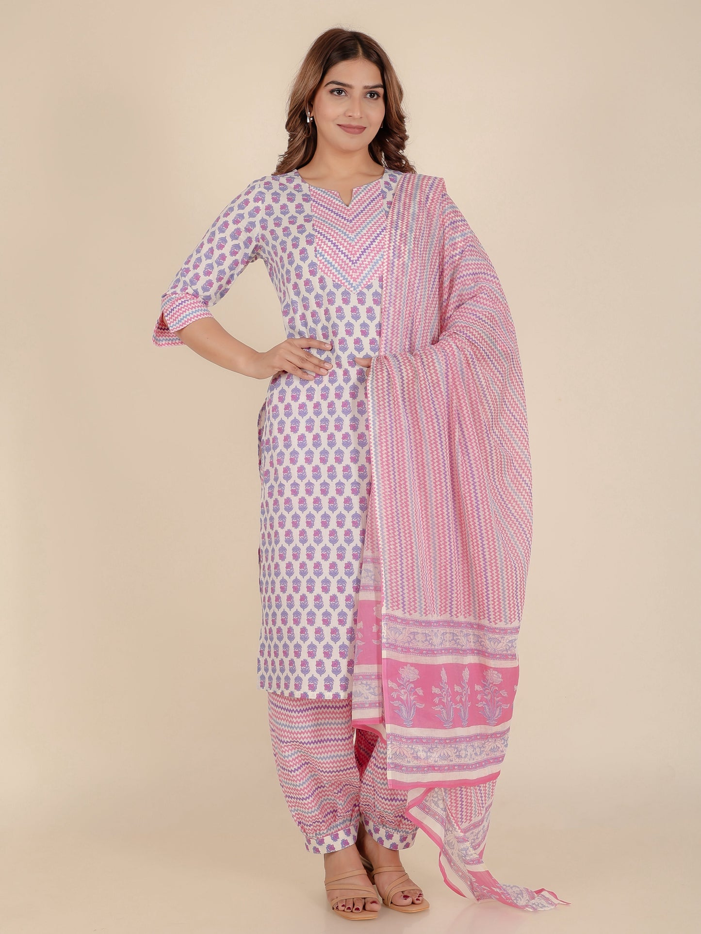 Soft Cotton Floral Kurta