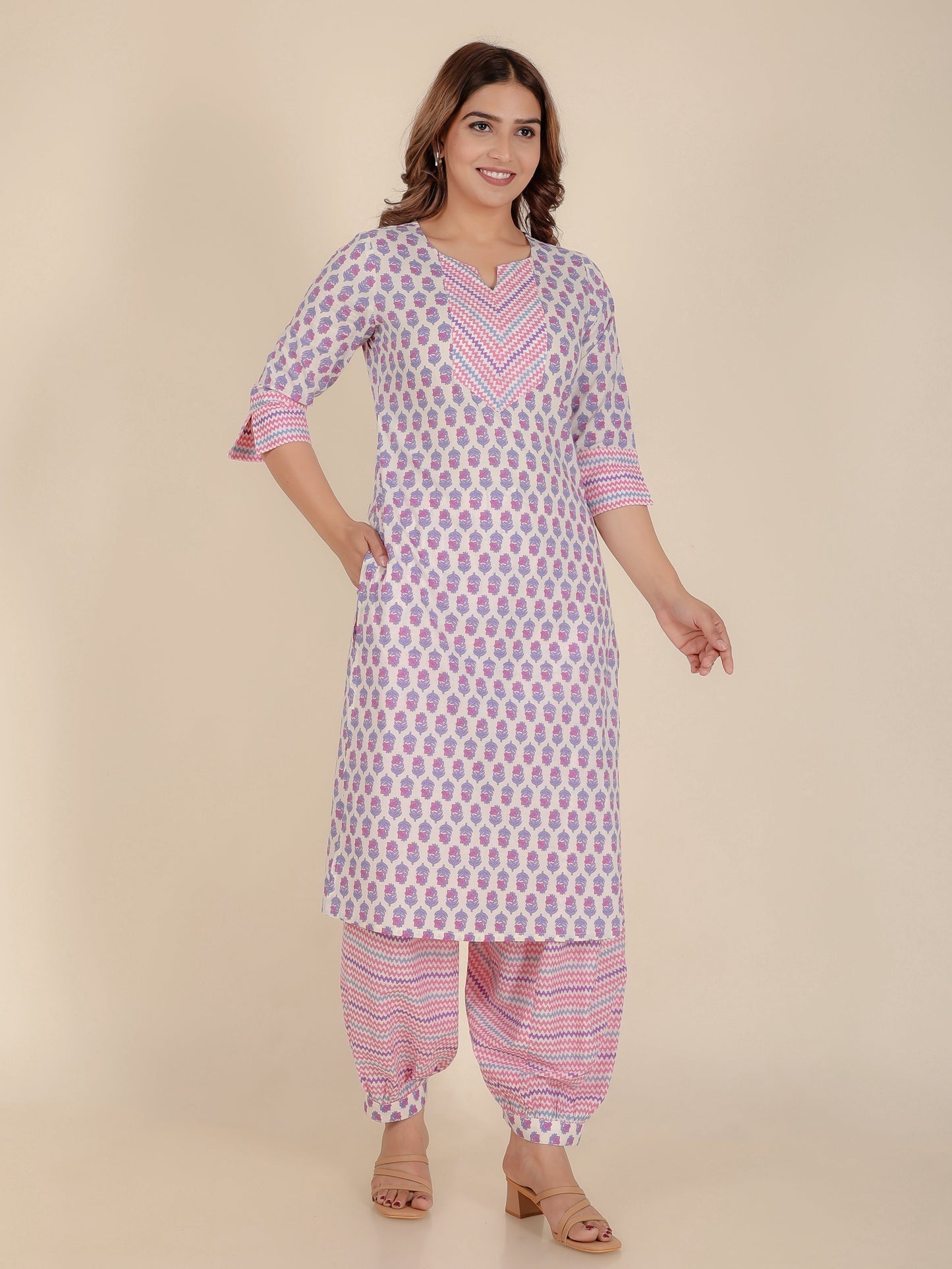 Soft Cotton Floral Kurta