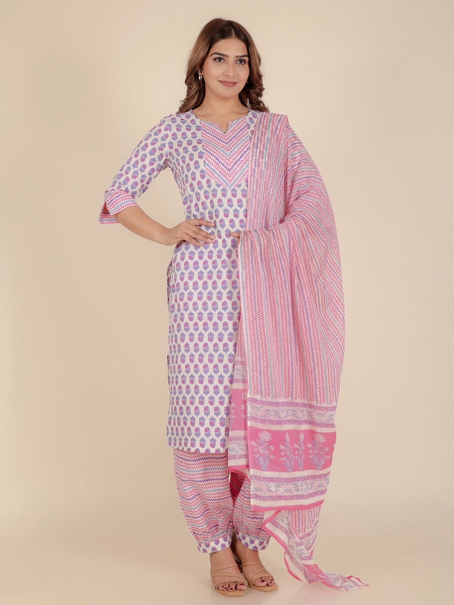 Voile Cotton Chevron Dupatta