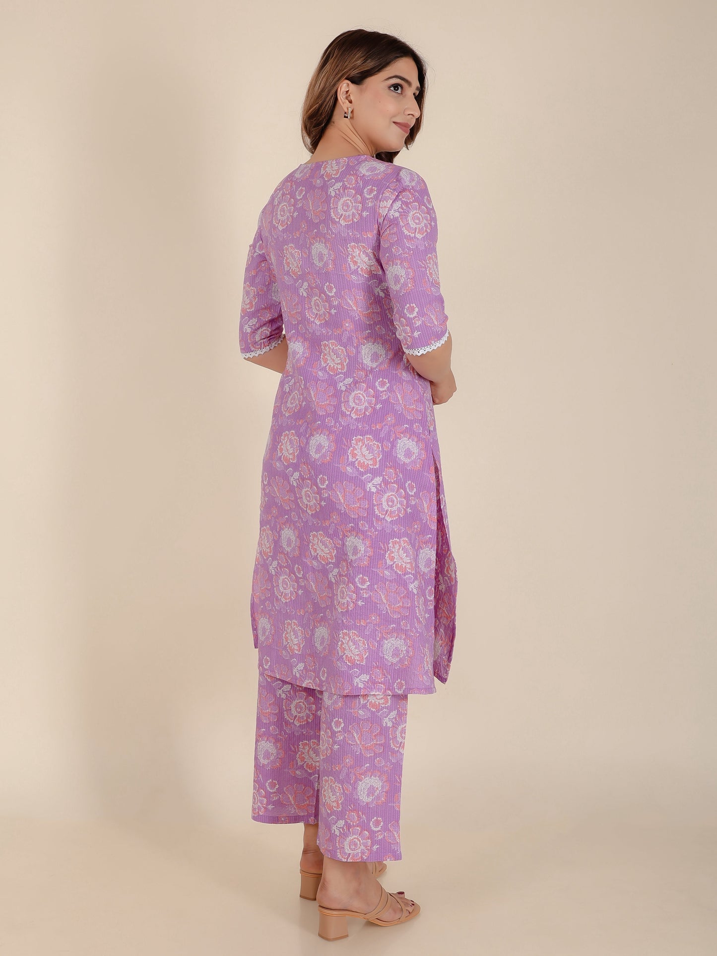 Kantha Cotton Floral Kurta