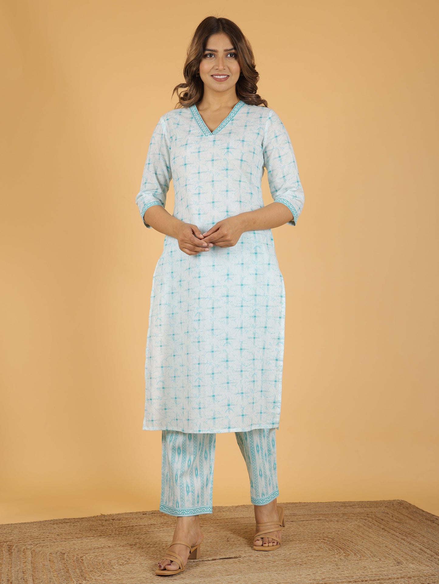 Soft Cotton Geometric Kurta