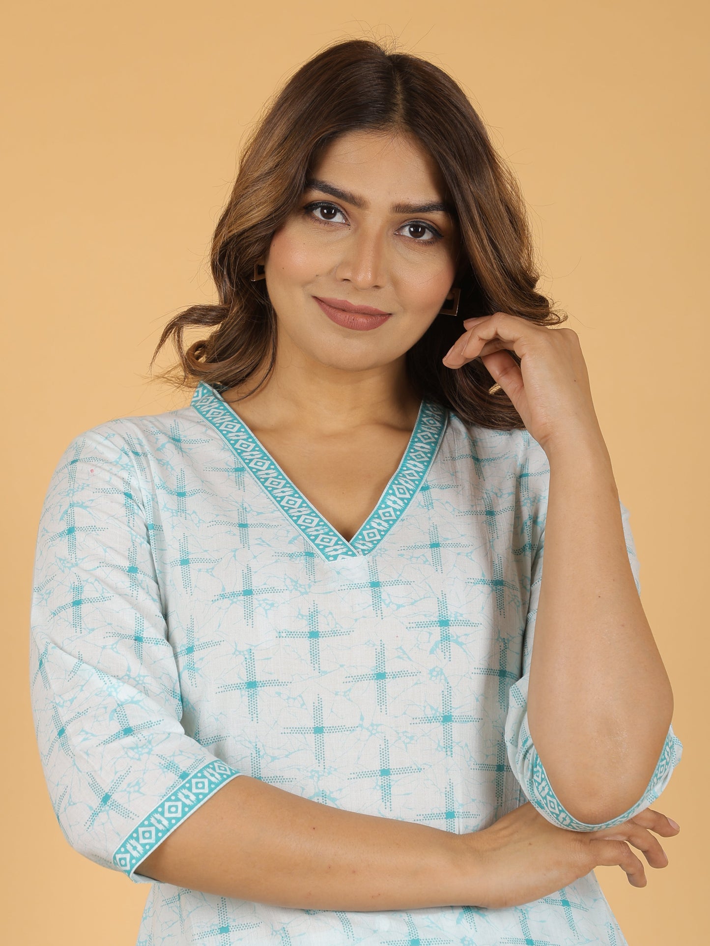 Soft Cotton Geometric Kurta