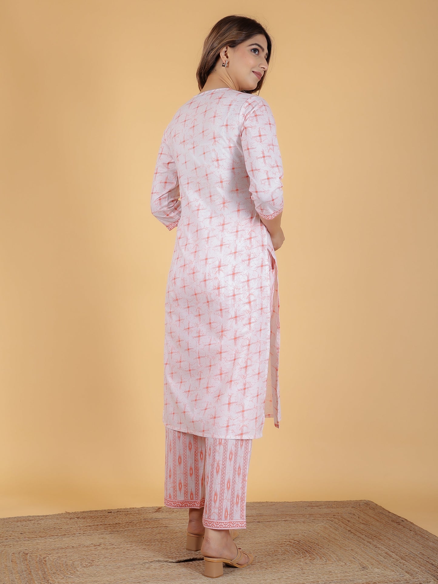 Soft Cotton Geometric Kurta