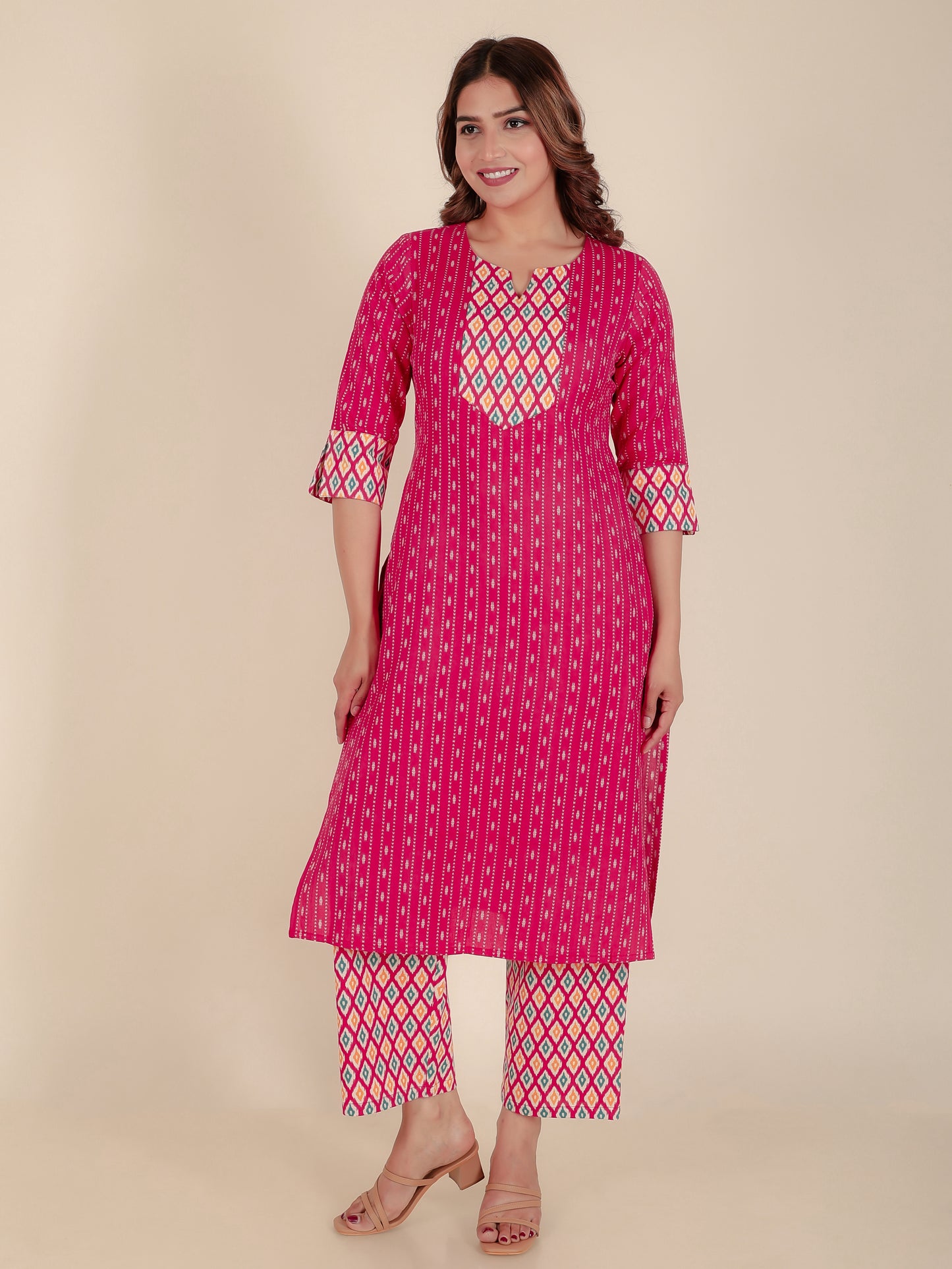 Linen Cotton Ikat Kurta