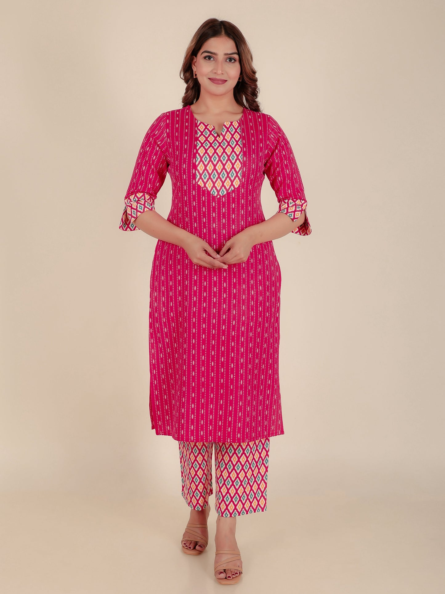 Linen Cotton Ikat Kurta