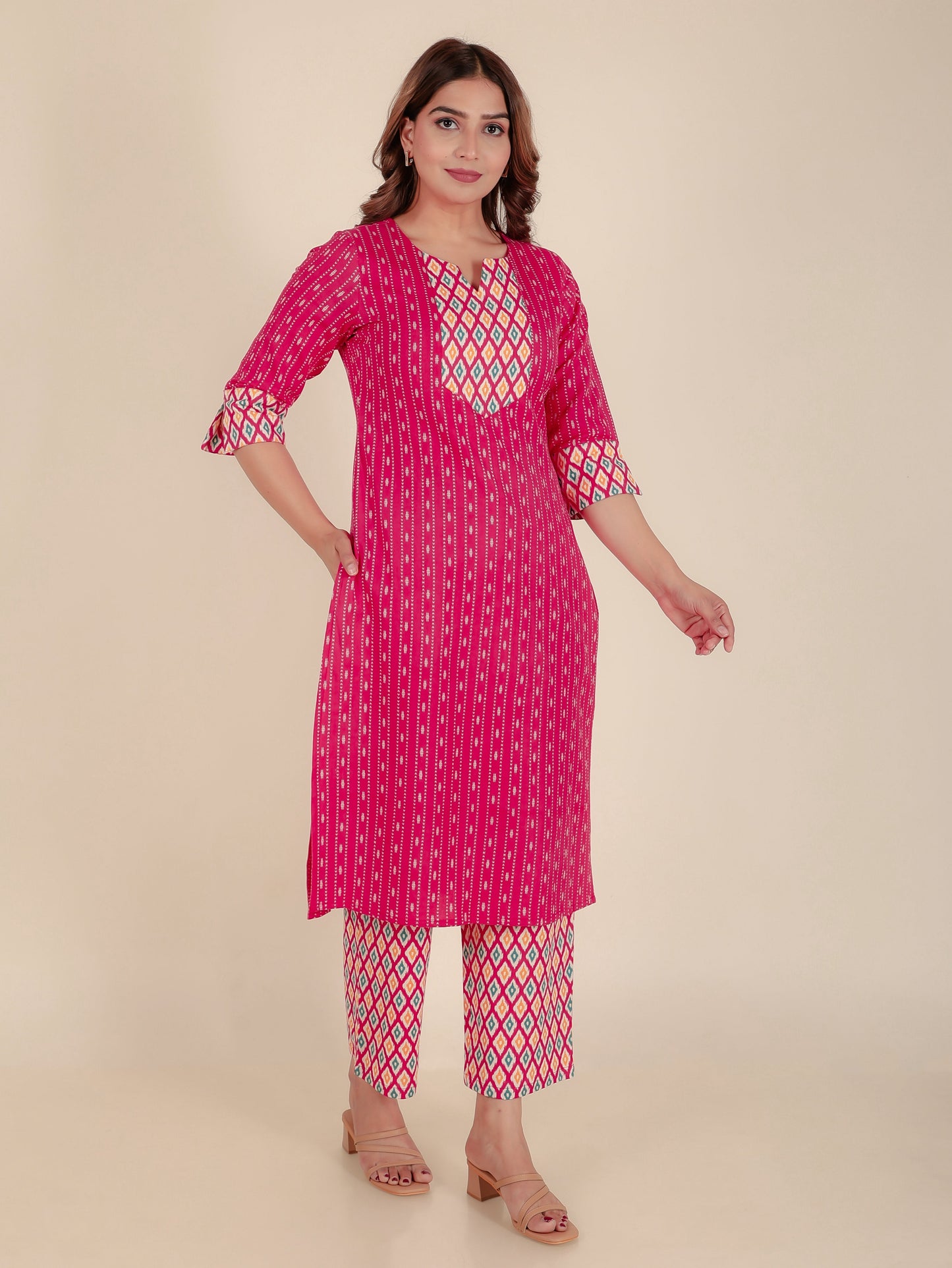 Linen Cotton Ikat Kurta