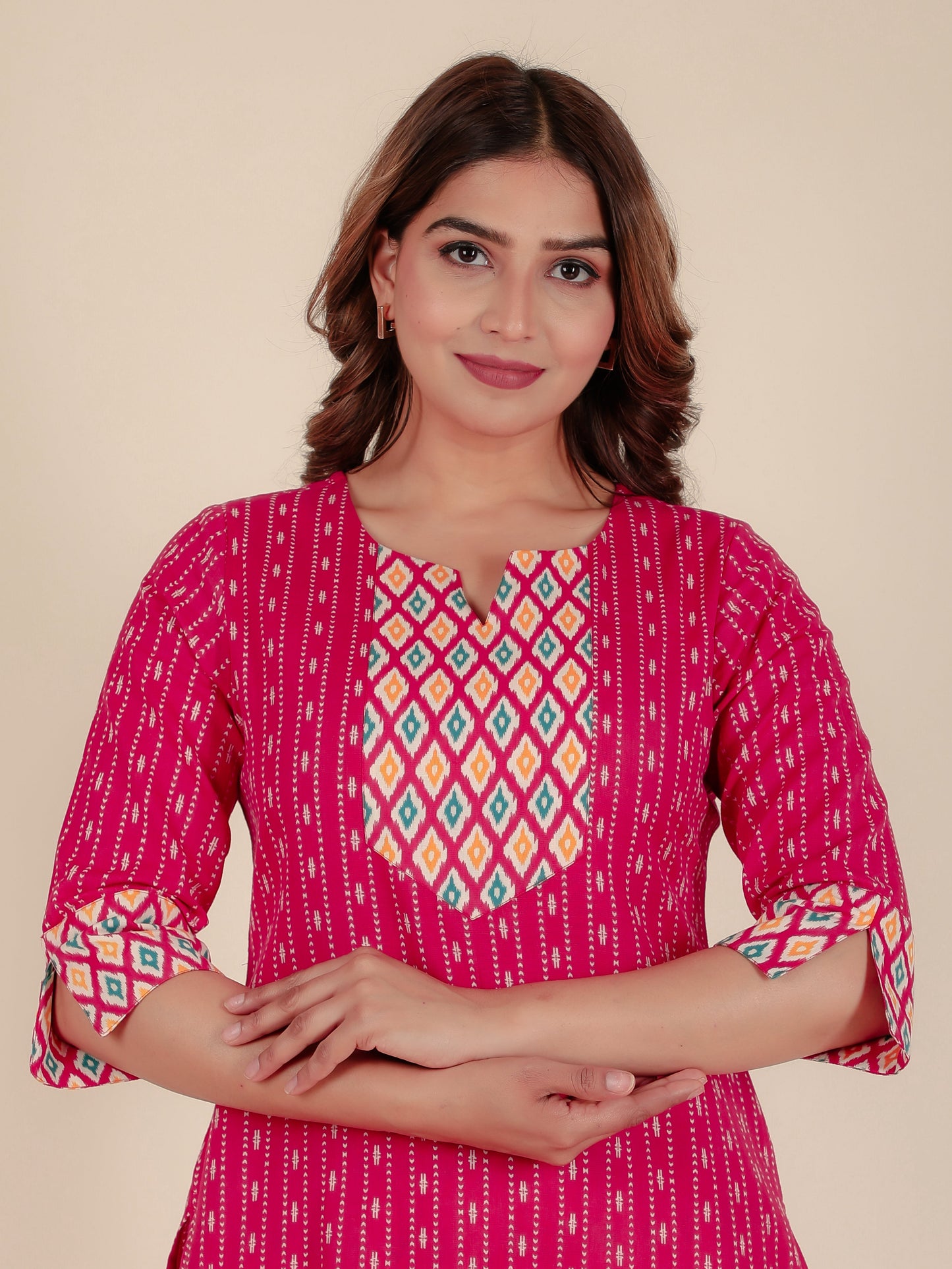 Linen Cotton Ikat Kurta