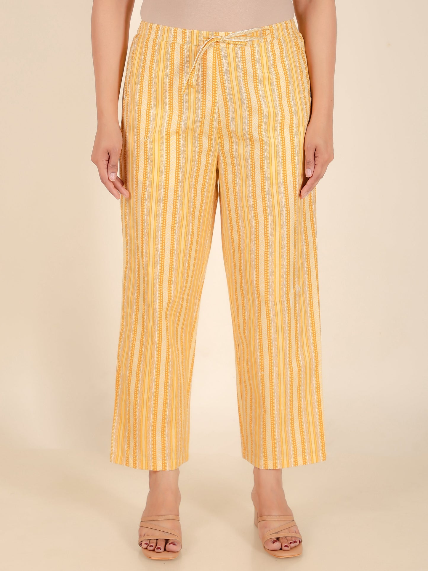 Linen Cotton Striped Pant