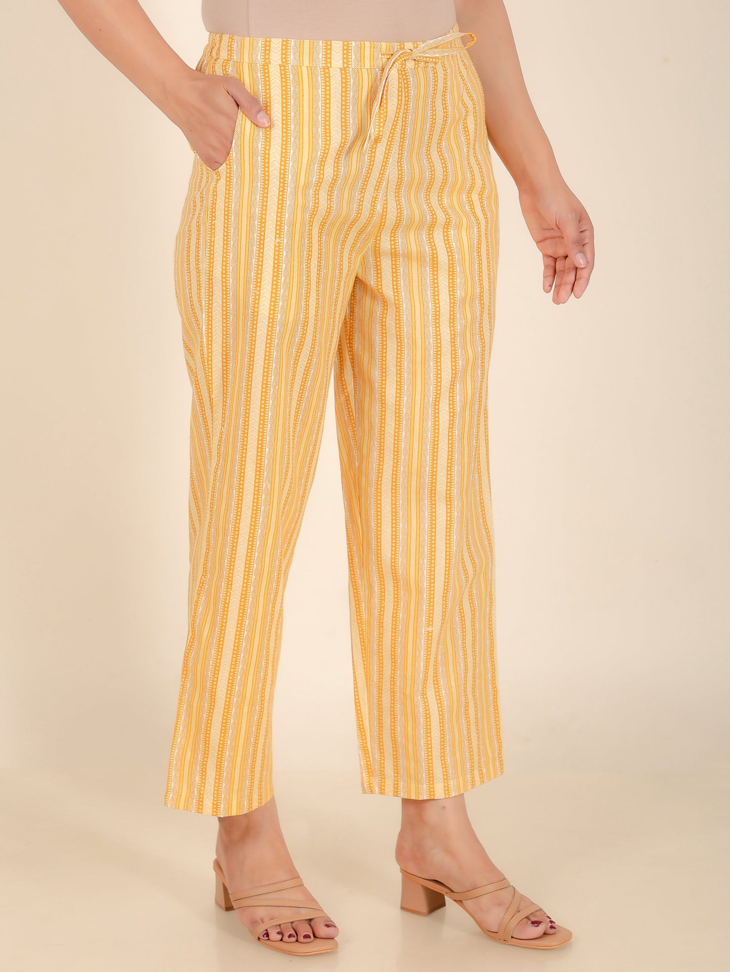 Linen Cotton Striped Pant