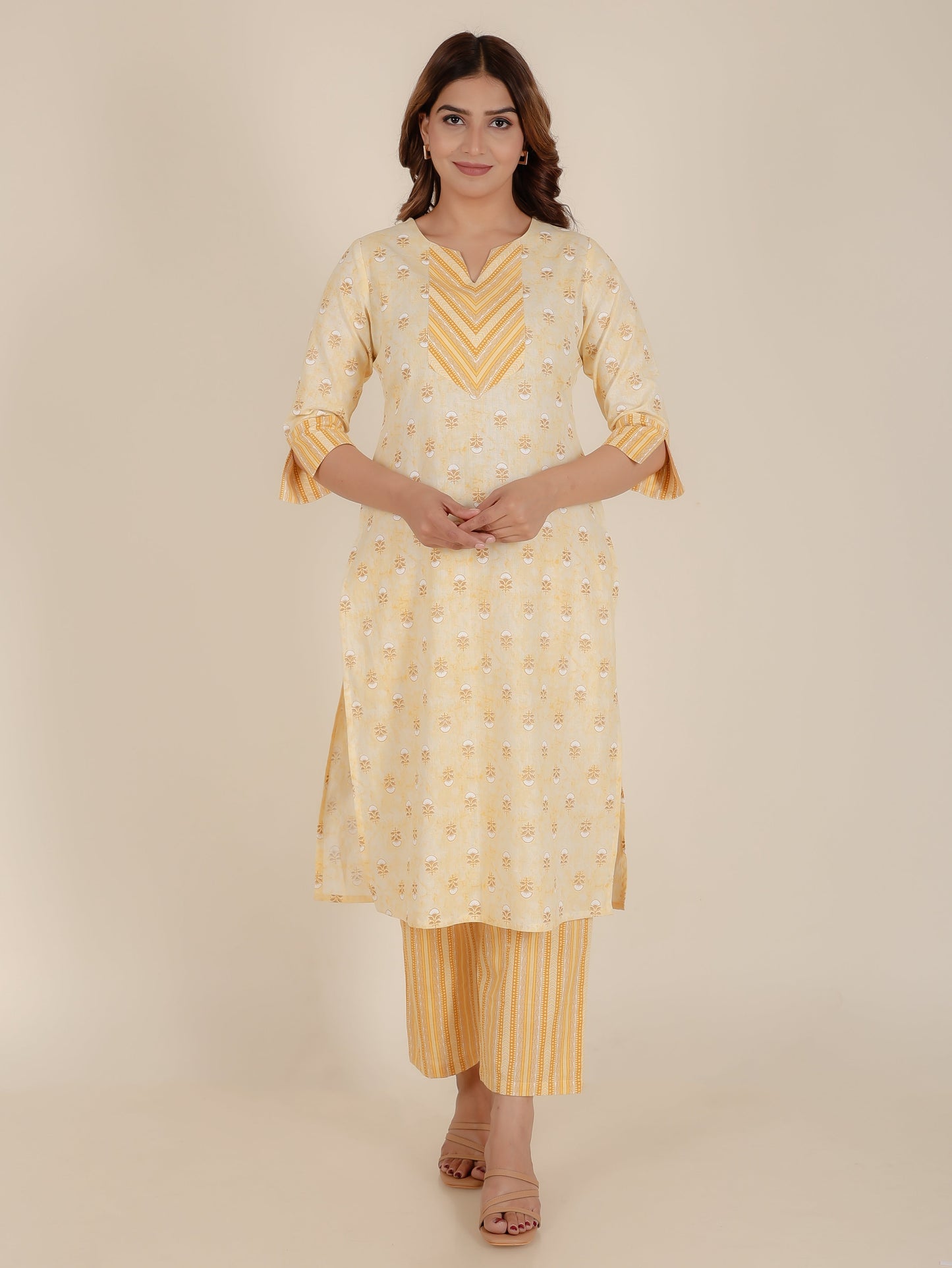 Linen Cotton Gold foil Kurta