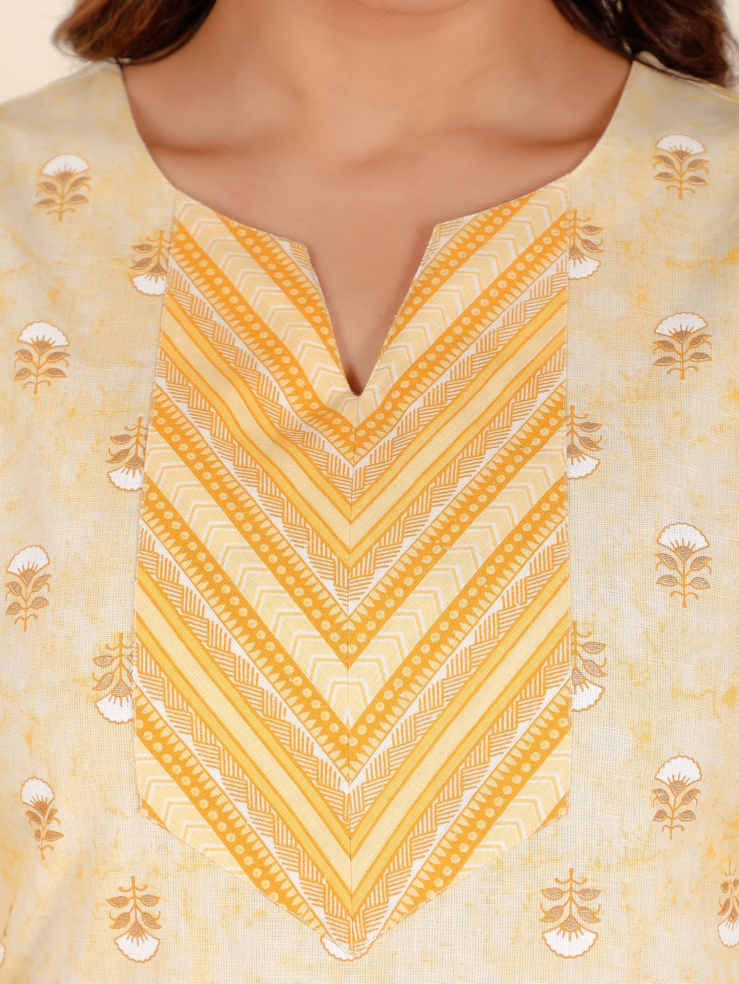 Linen Cotton Gold foil Kurta