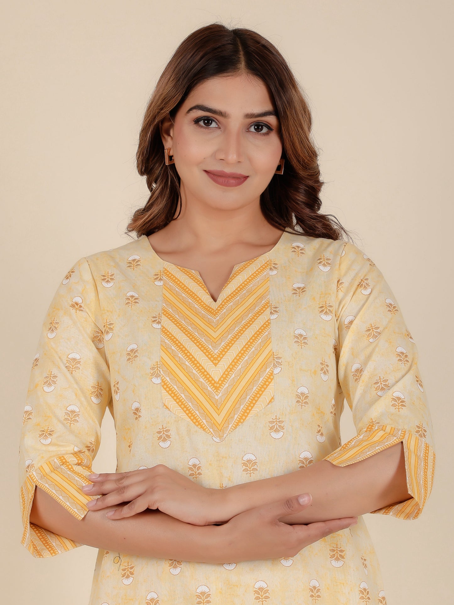 Linen Cotton Gold foil Kurta