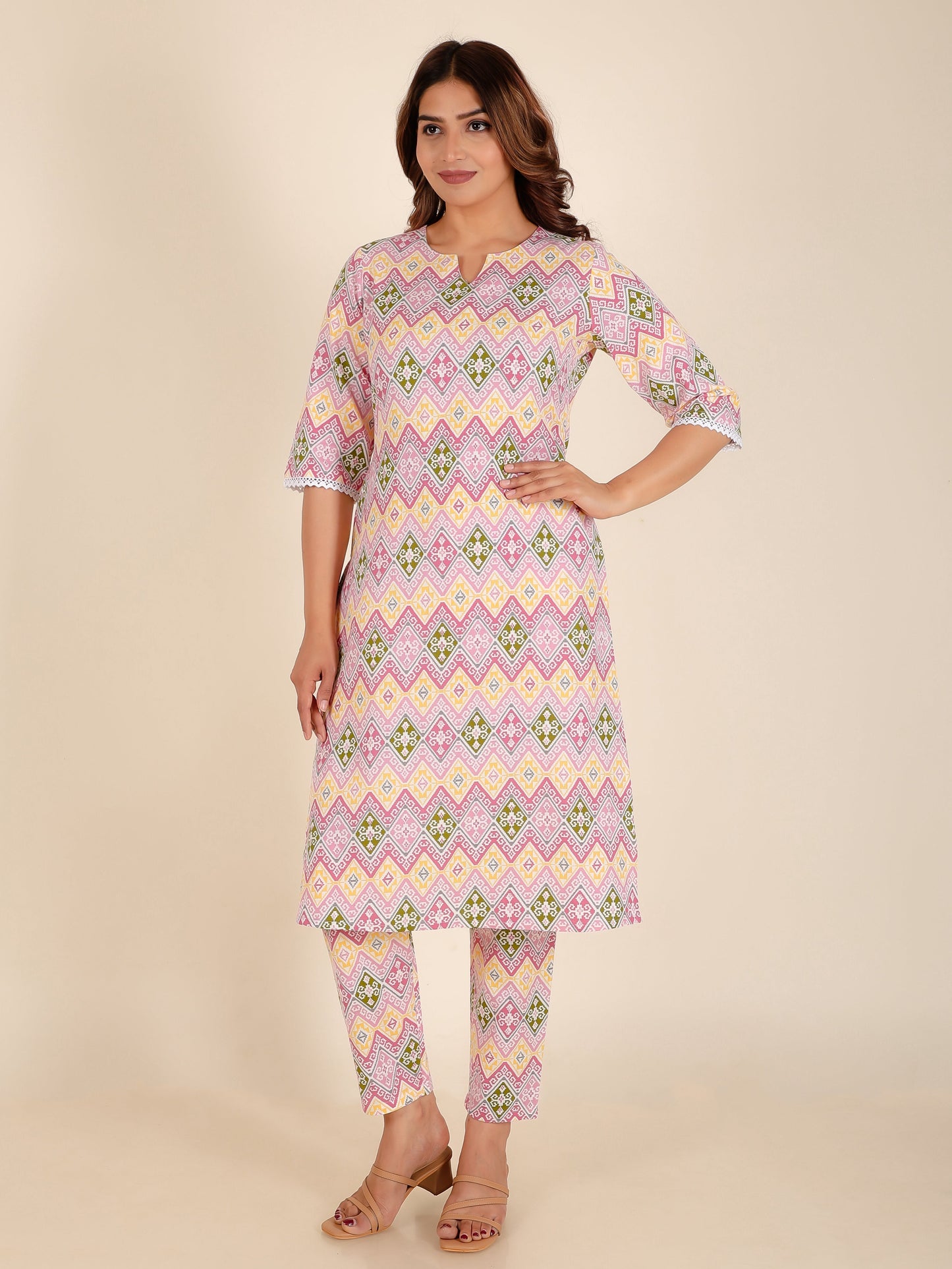 Linen Cotton Ikat Kurta