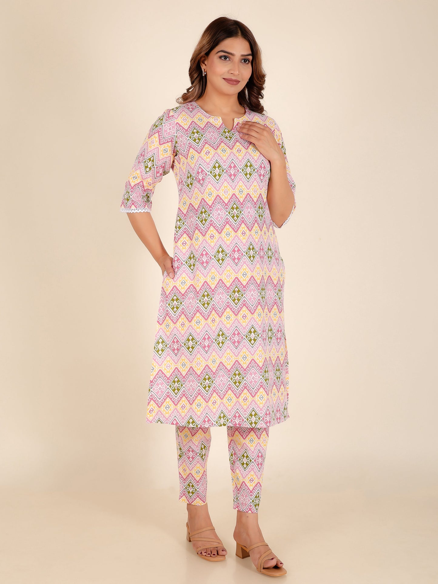 Linen Cotton Ikat Kurta