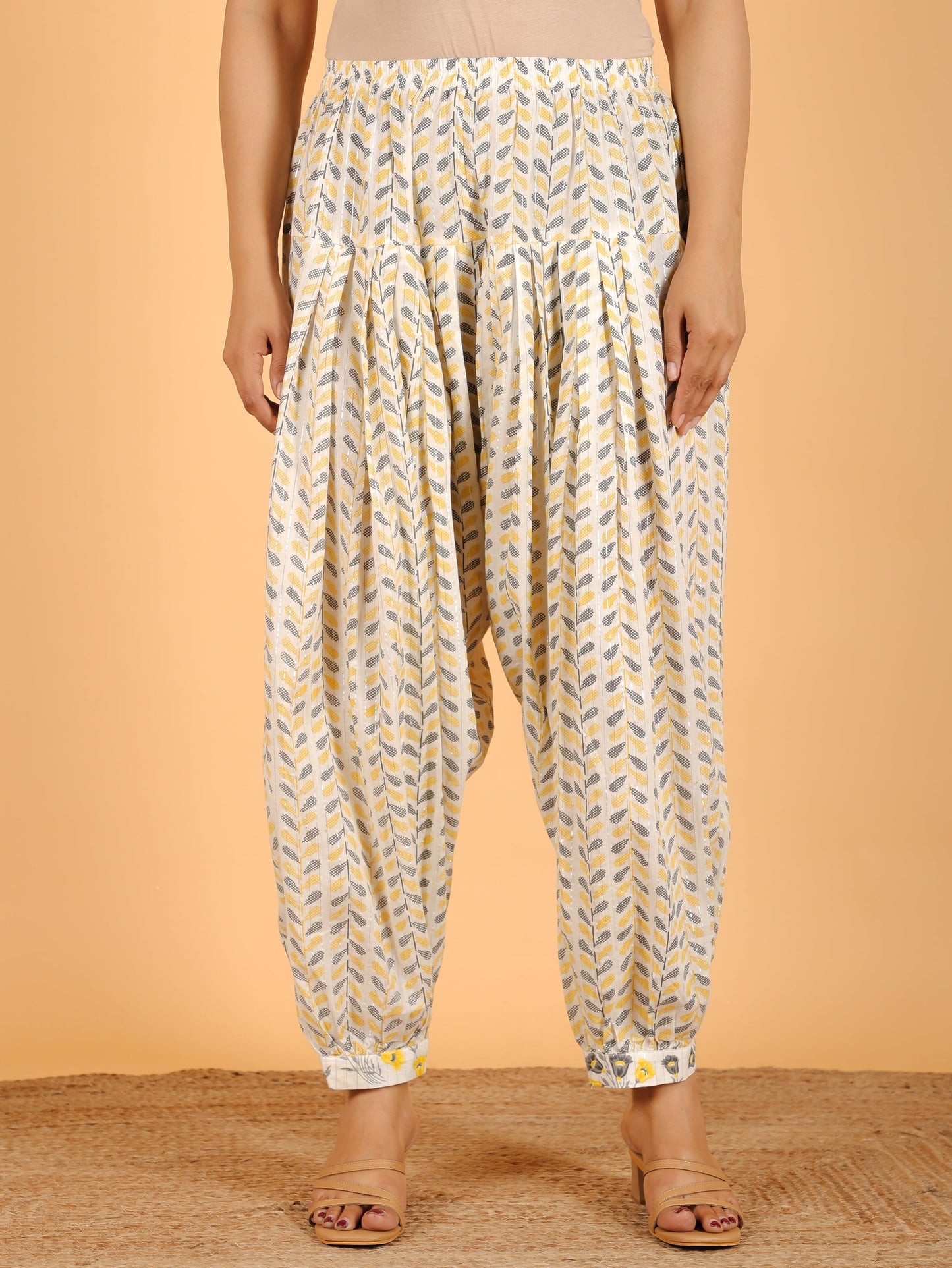 Soft Cotton Floral Straight Off-White Kurta