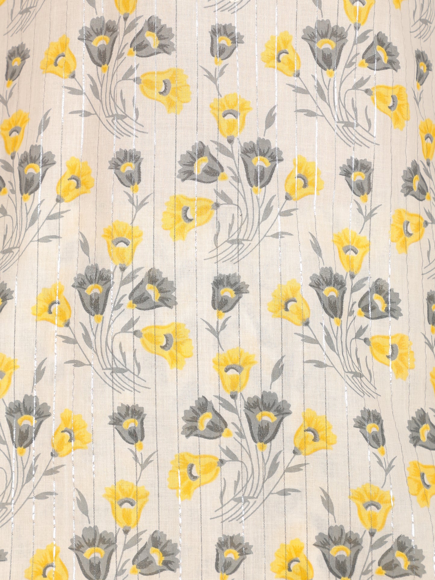 Soft Cotton Floral Straight Off-White Kurta