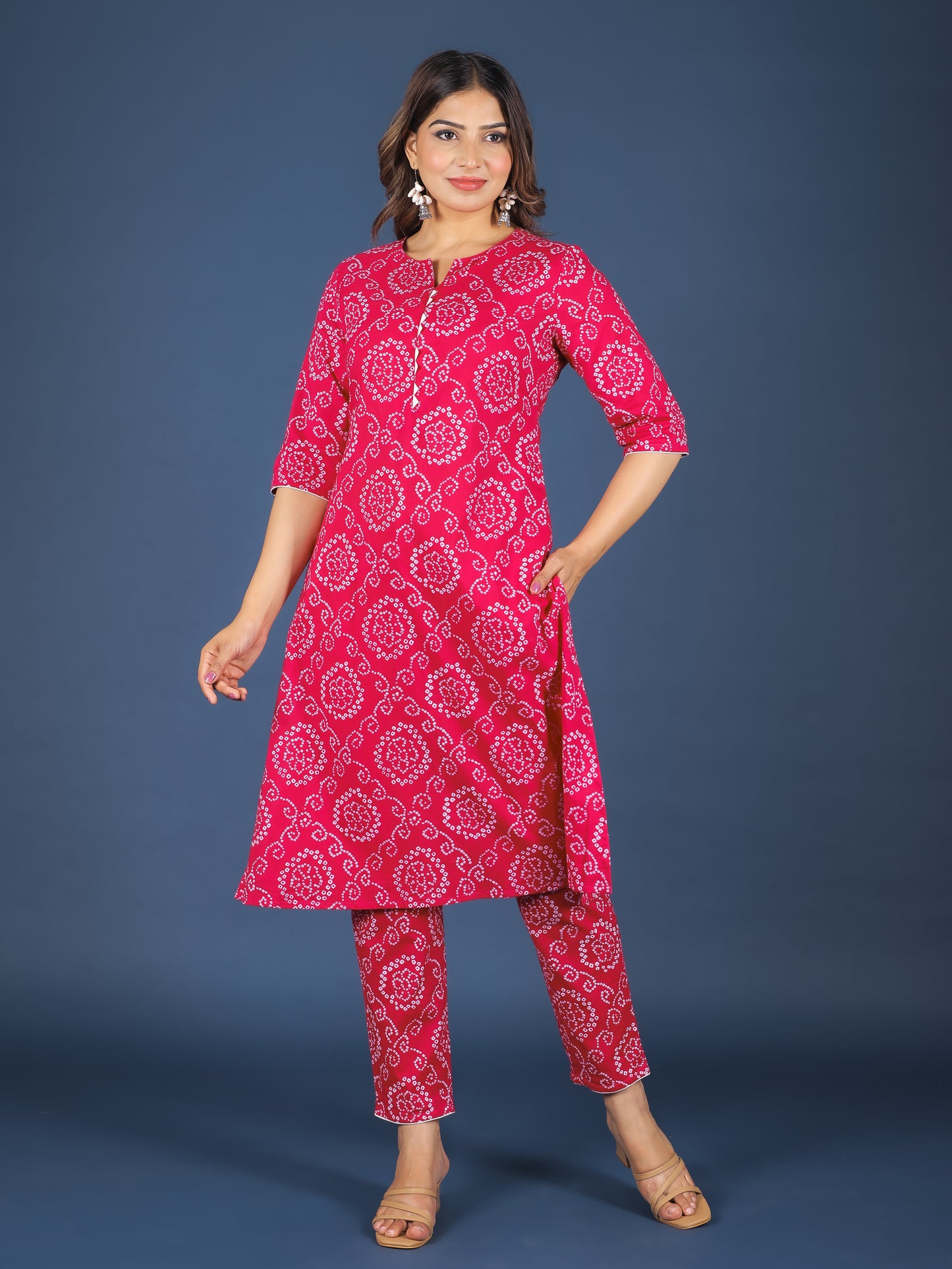 Soft Cotton Bandhani Kurta