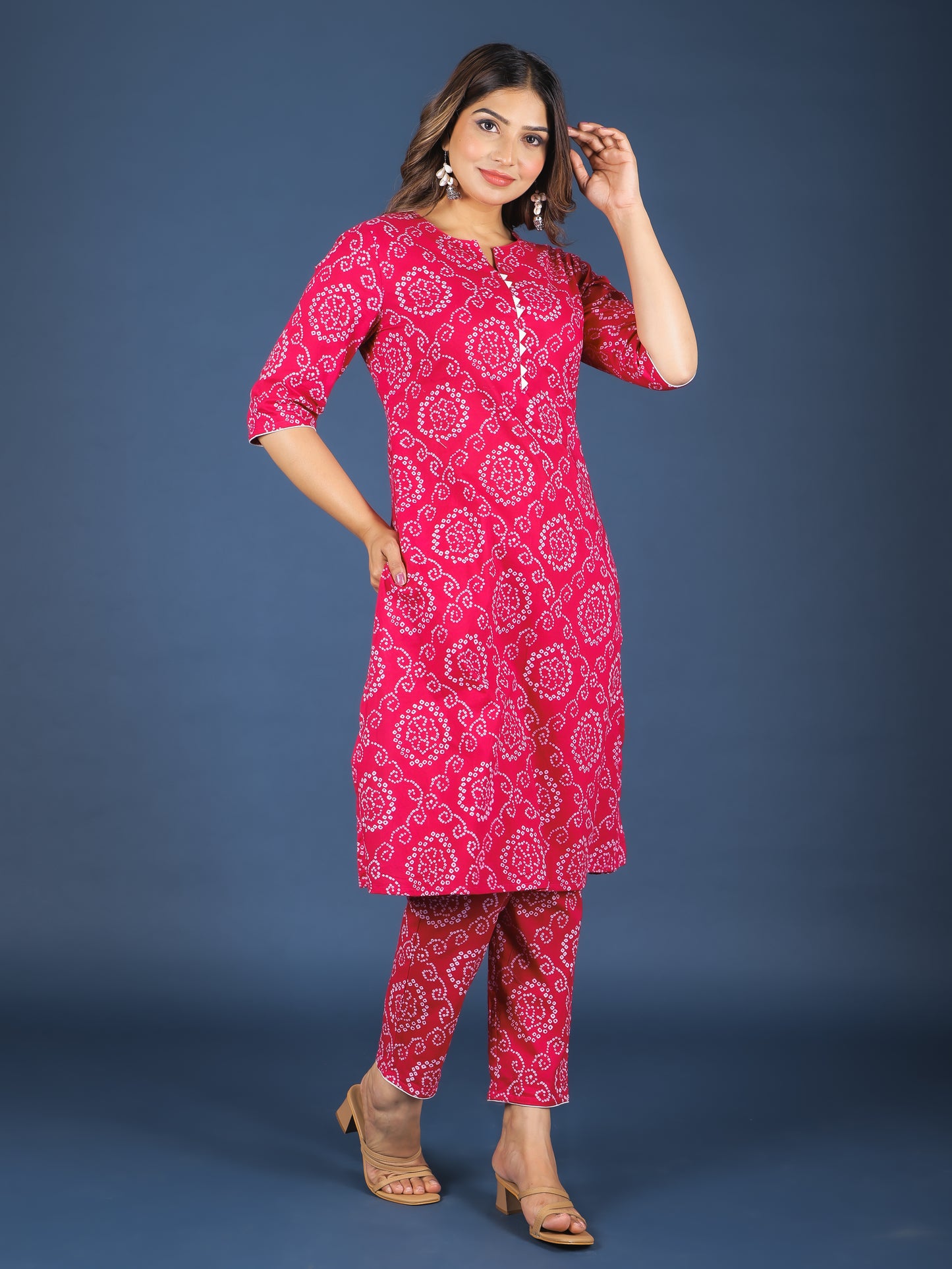 Soft Cotton Bandhani Kurta