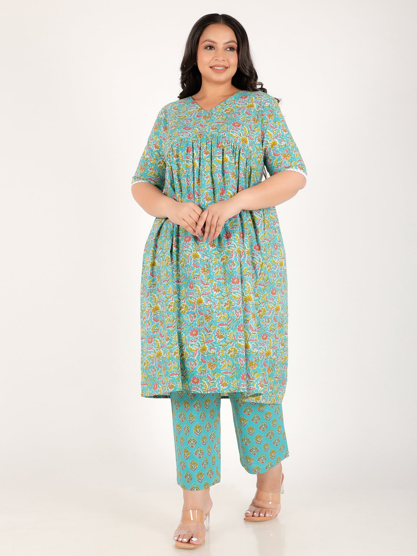 Soft Cotton Floral Kurta