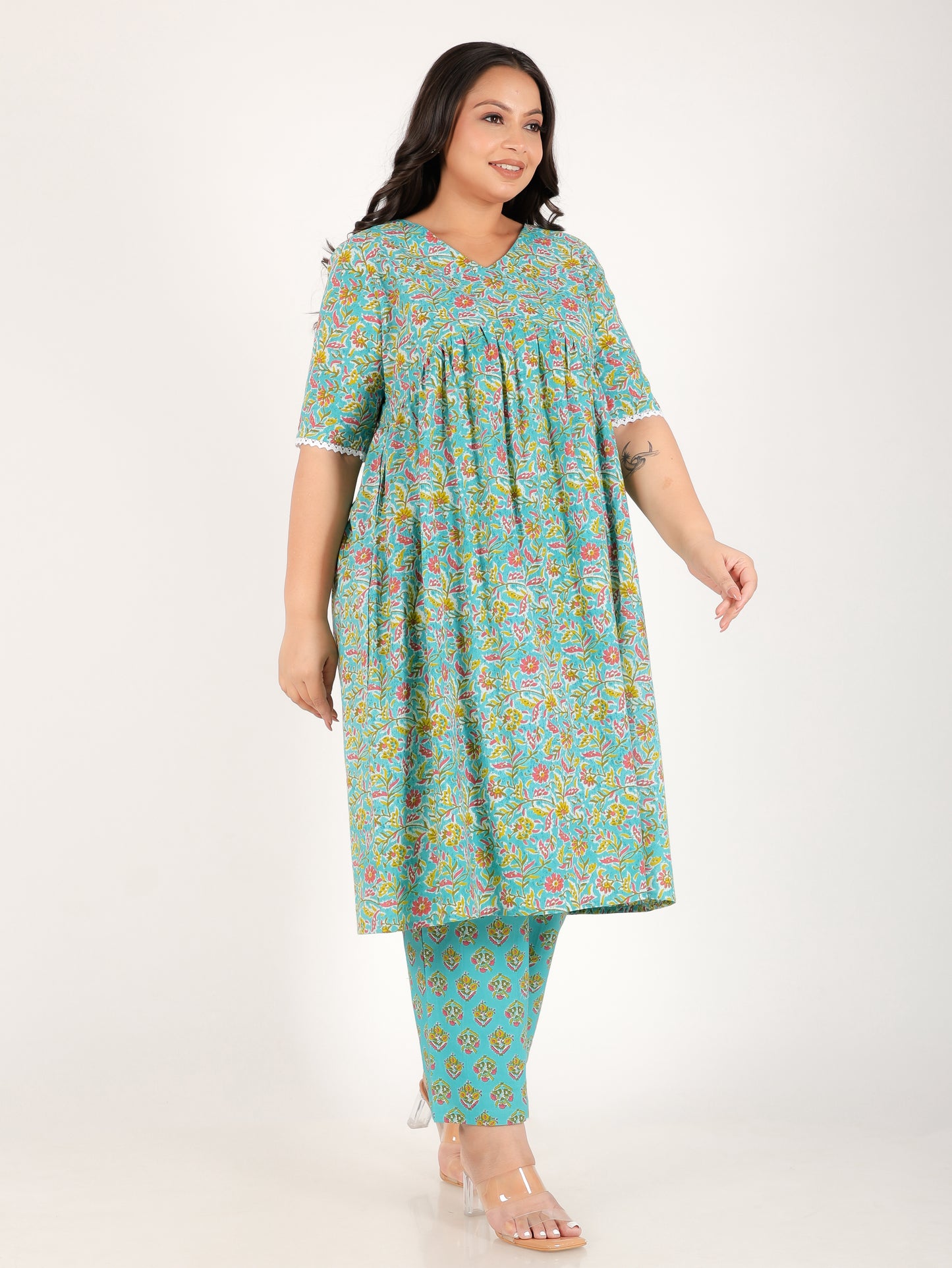 Soft Cotton Floral Kurta