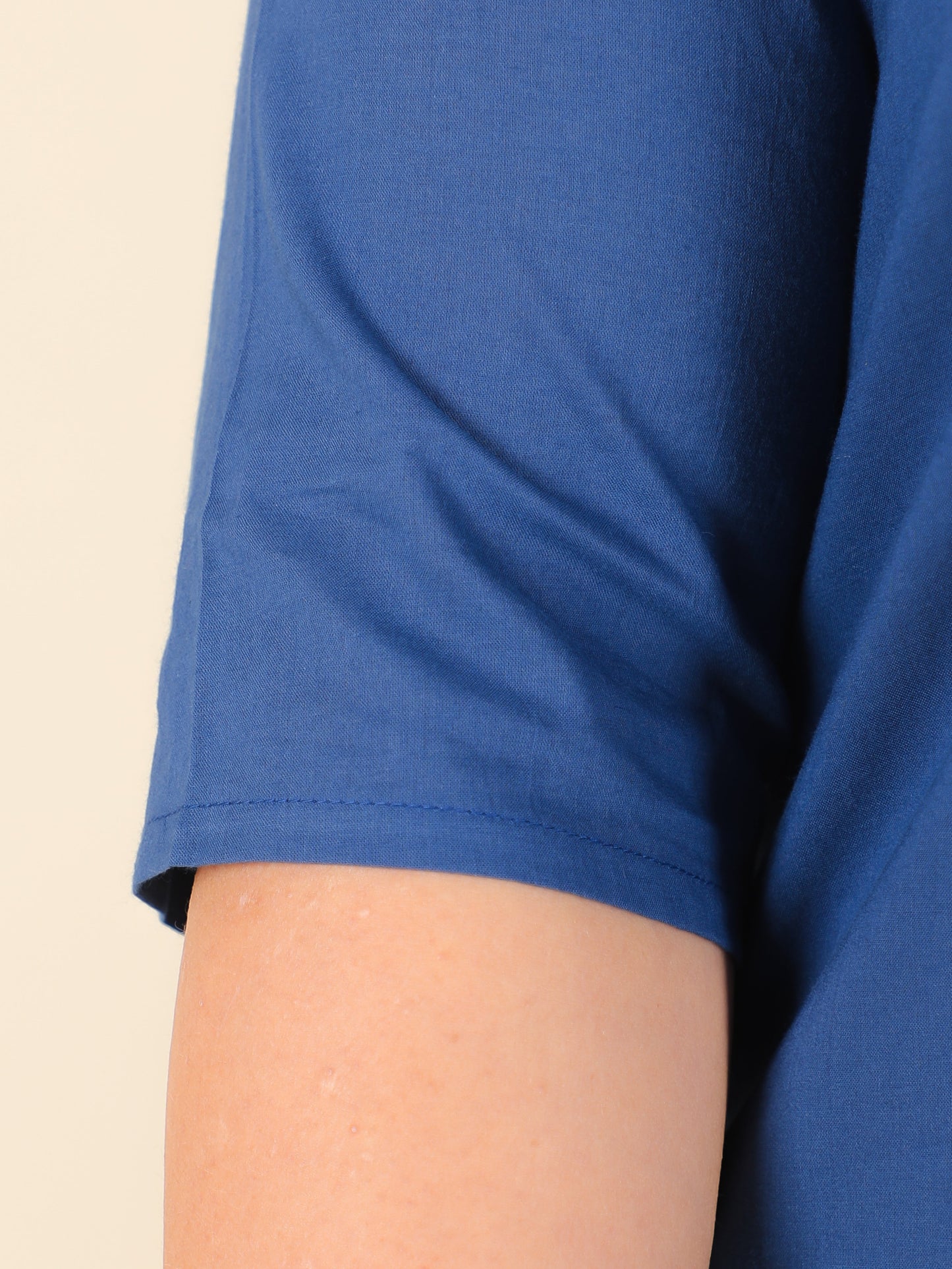 Soft Cotton Solid A-line Blue Kurta