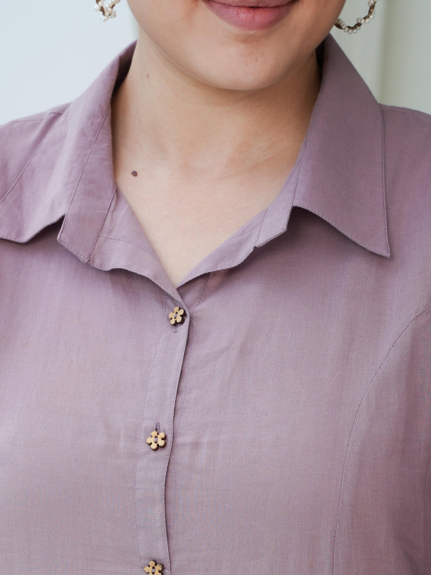 Soft Cotton Solid High Low Dusty Purple Kurta