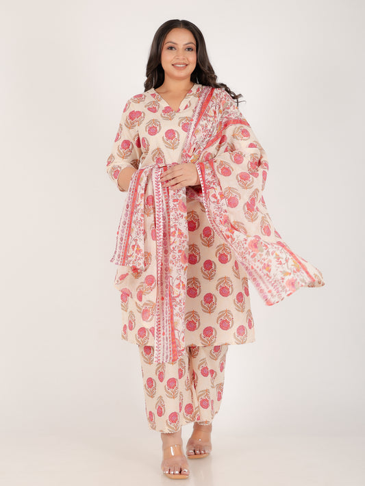 Voile Cotton Floral Dupatta