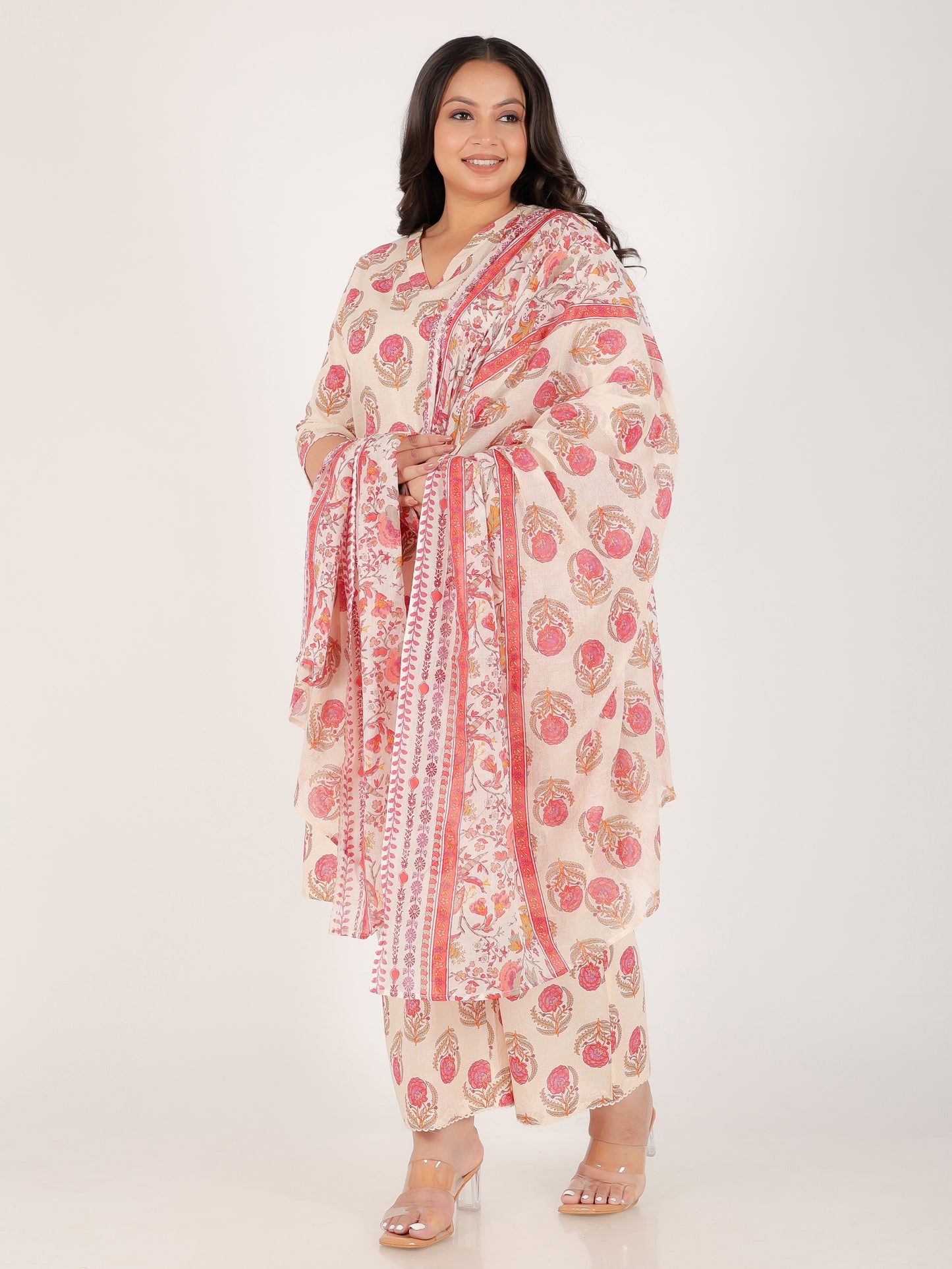 Voile Cotton Floral Dupatta