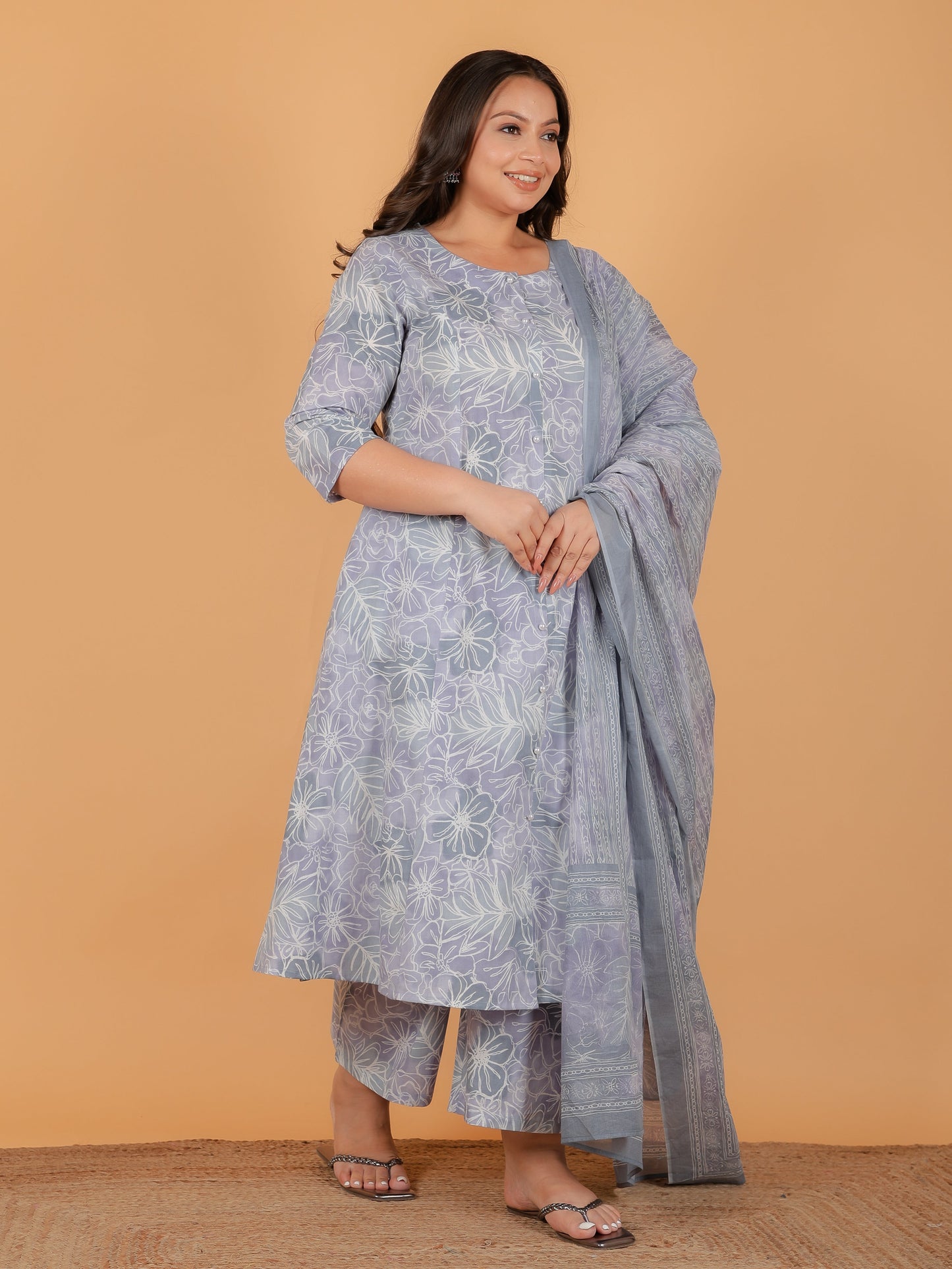 Soft Cotton Floral Kurta