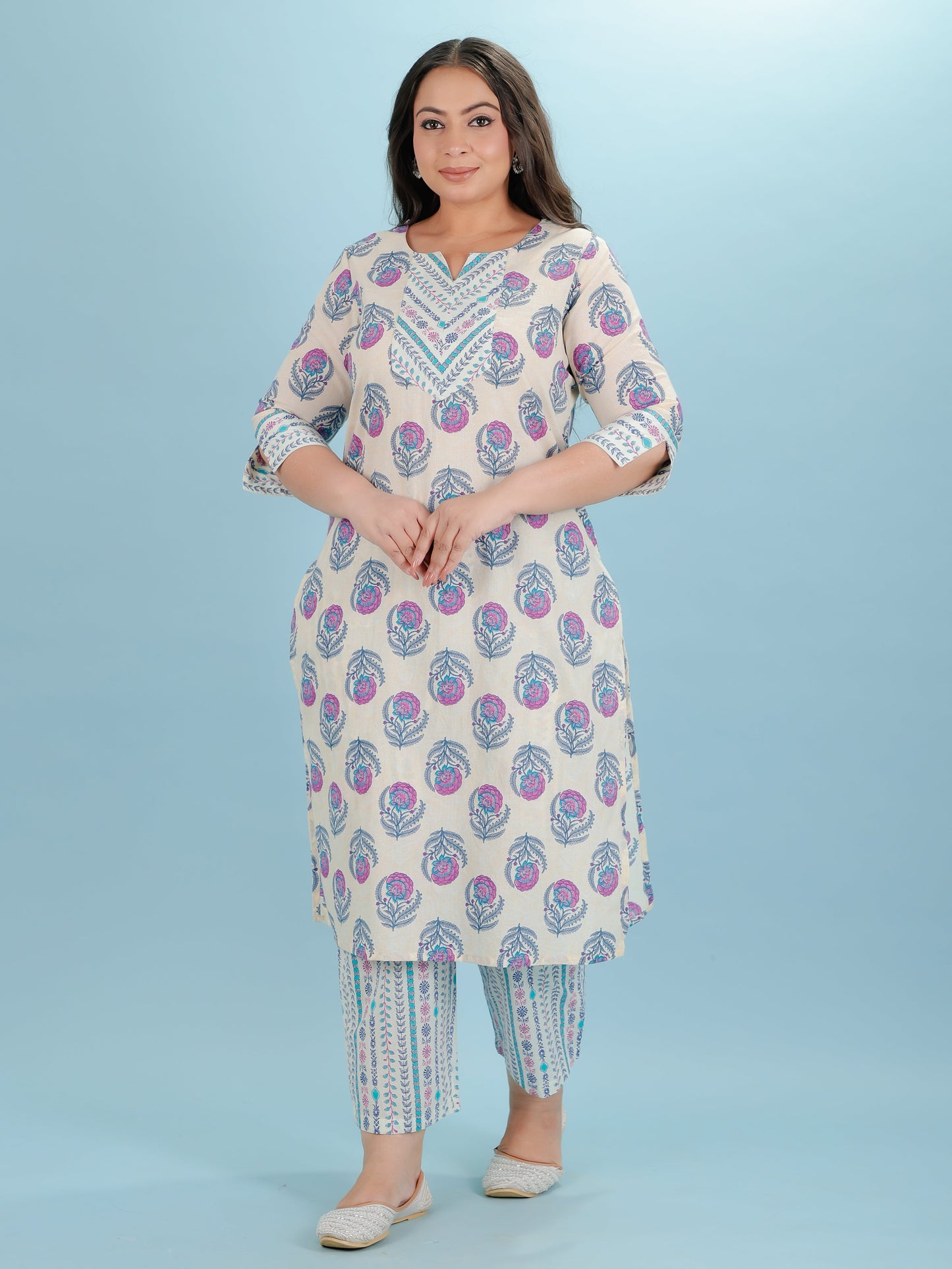 Soft Cotton Floral Kurta