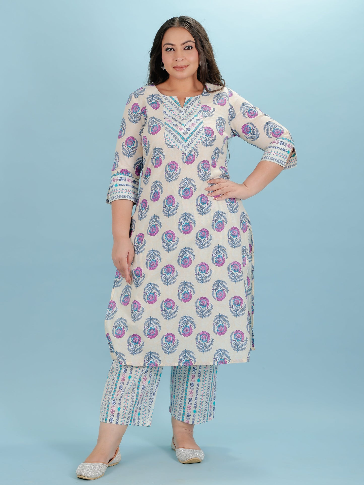 Soft Cotton Floral Kurta