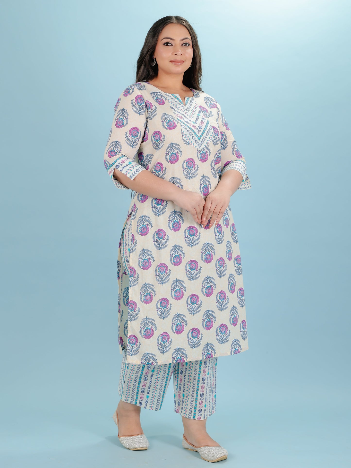 Soft Cotton Floral Kurta