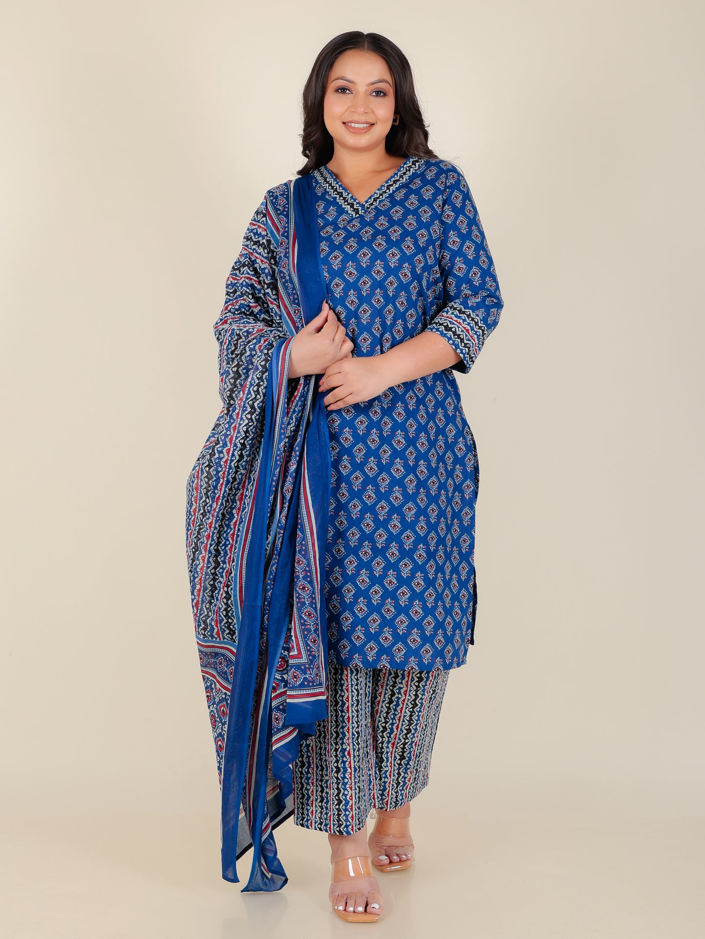 Soft Cotton Geometric Kurta