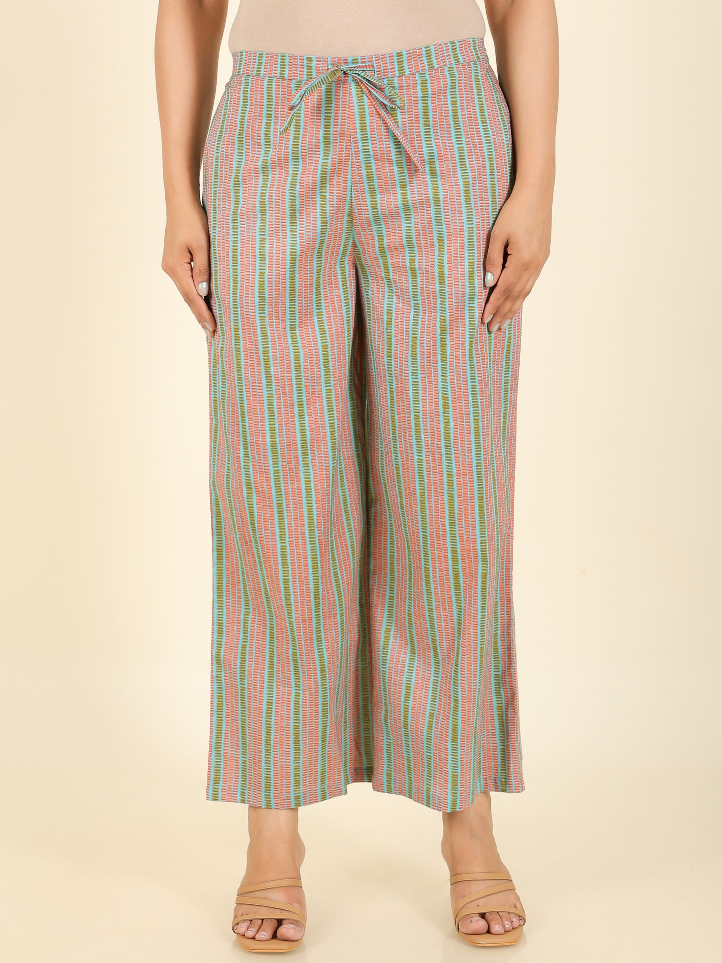 Soft Cotton Striped Palazzo