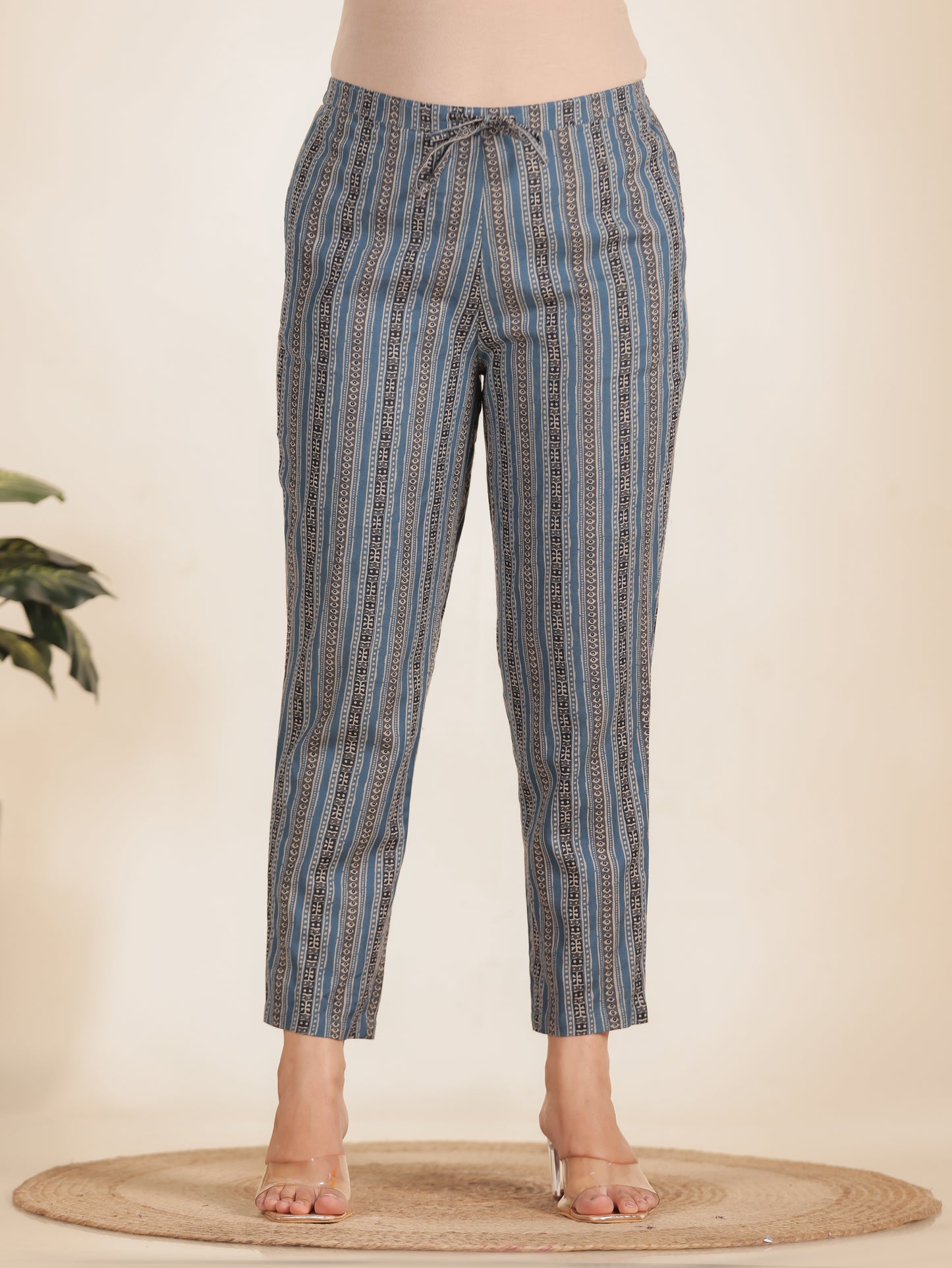 Linen Cotton Striped Pant