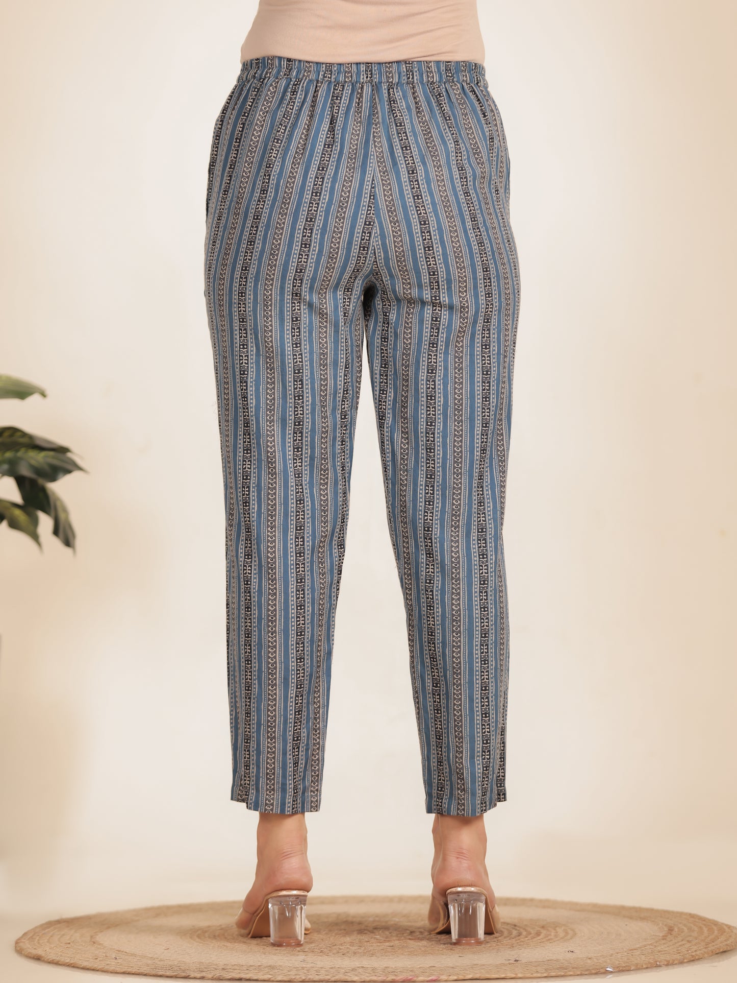 Linen Cotton Striped Pant