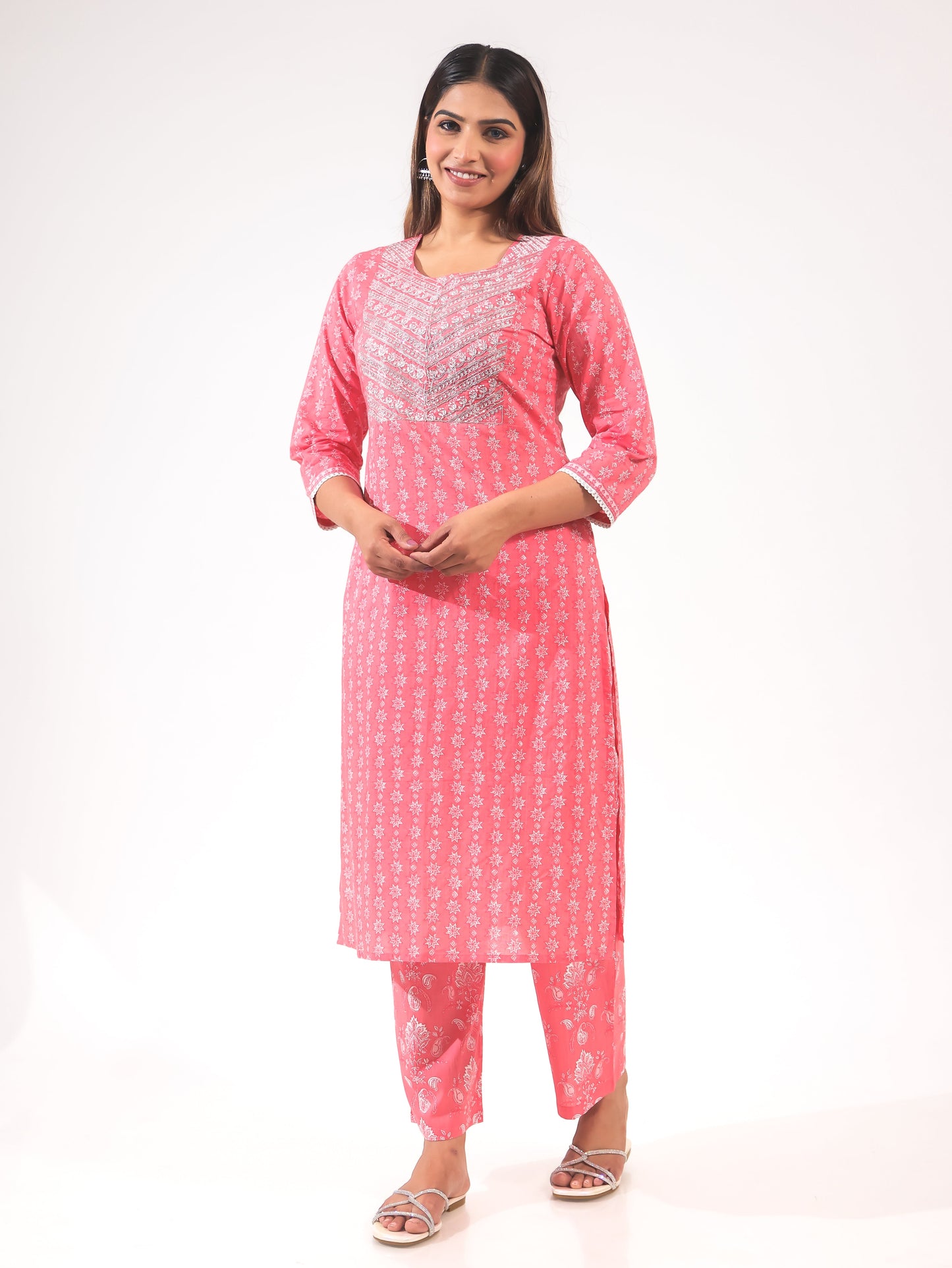 Soft Cotton Geometric Kurta