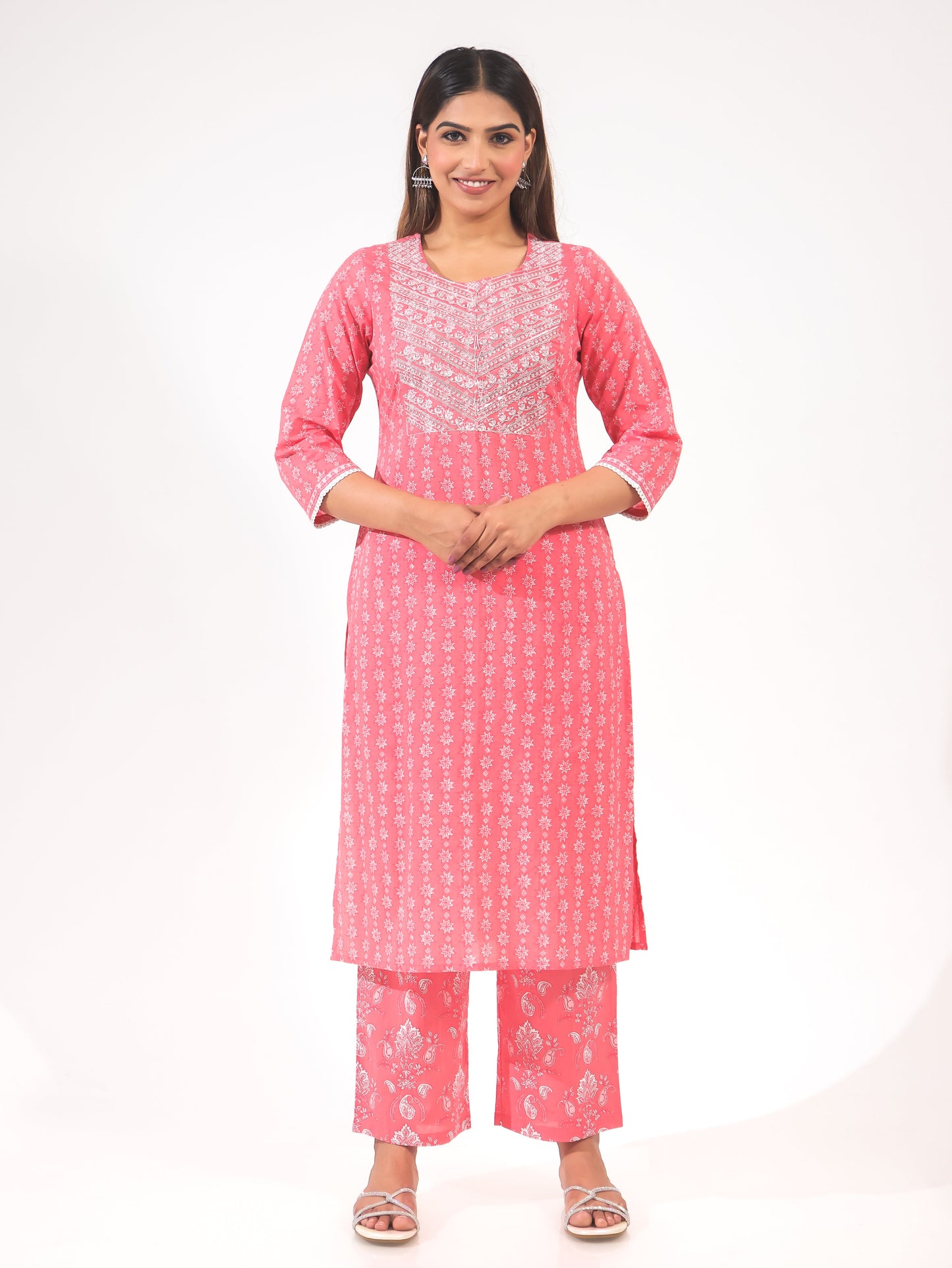 Soft Cotton Geometric Kurta