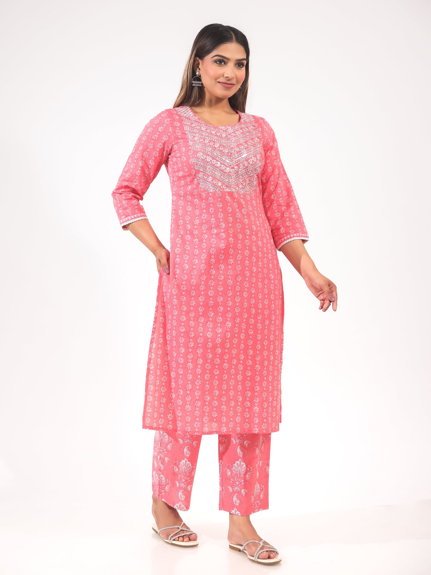 Soft Cotton Geometric Kurta