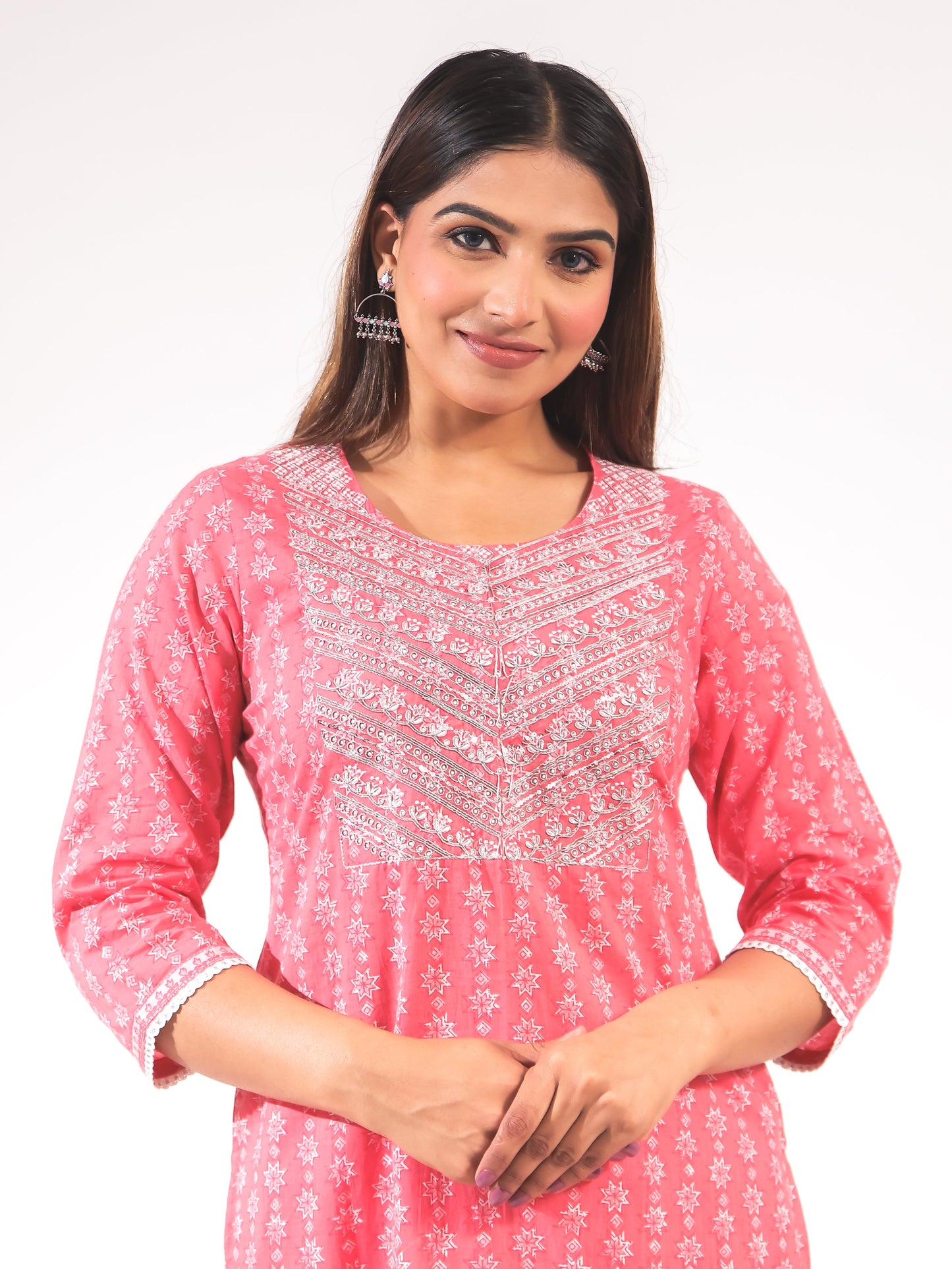 Soft Cotton Geometric Kurta