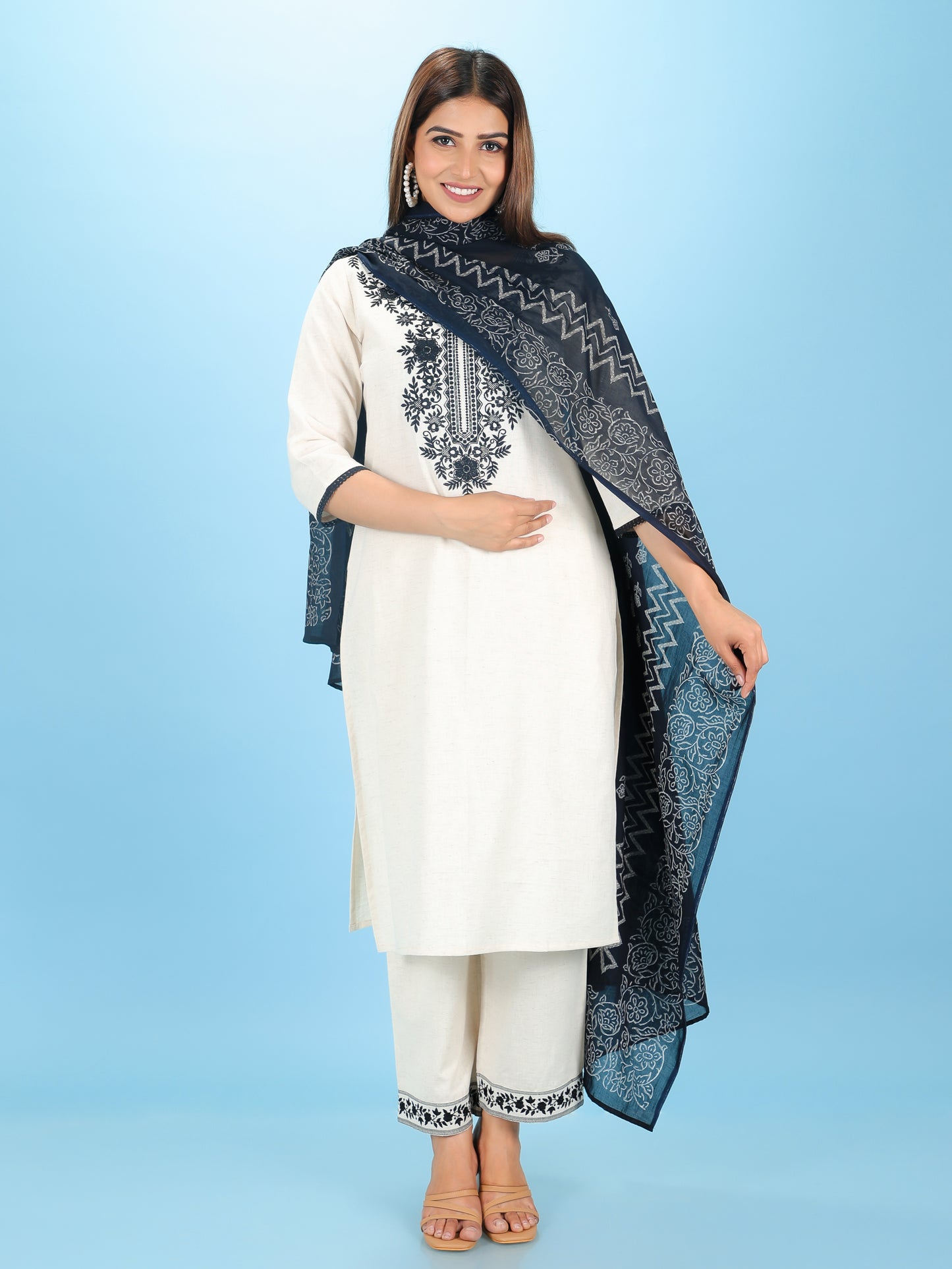 Voile Cotton Geometric Dupatta