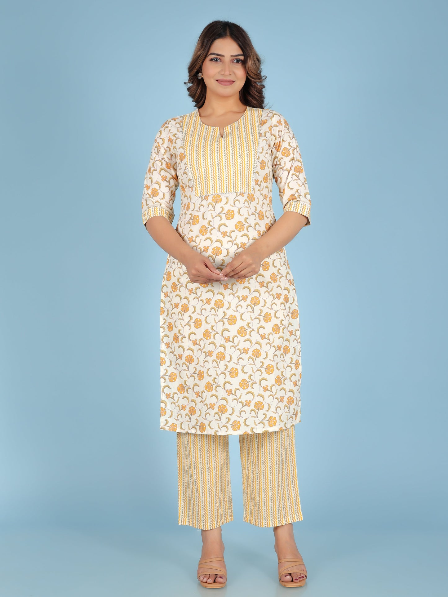 Soft Cotton Floral Kurta