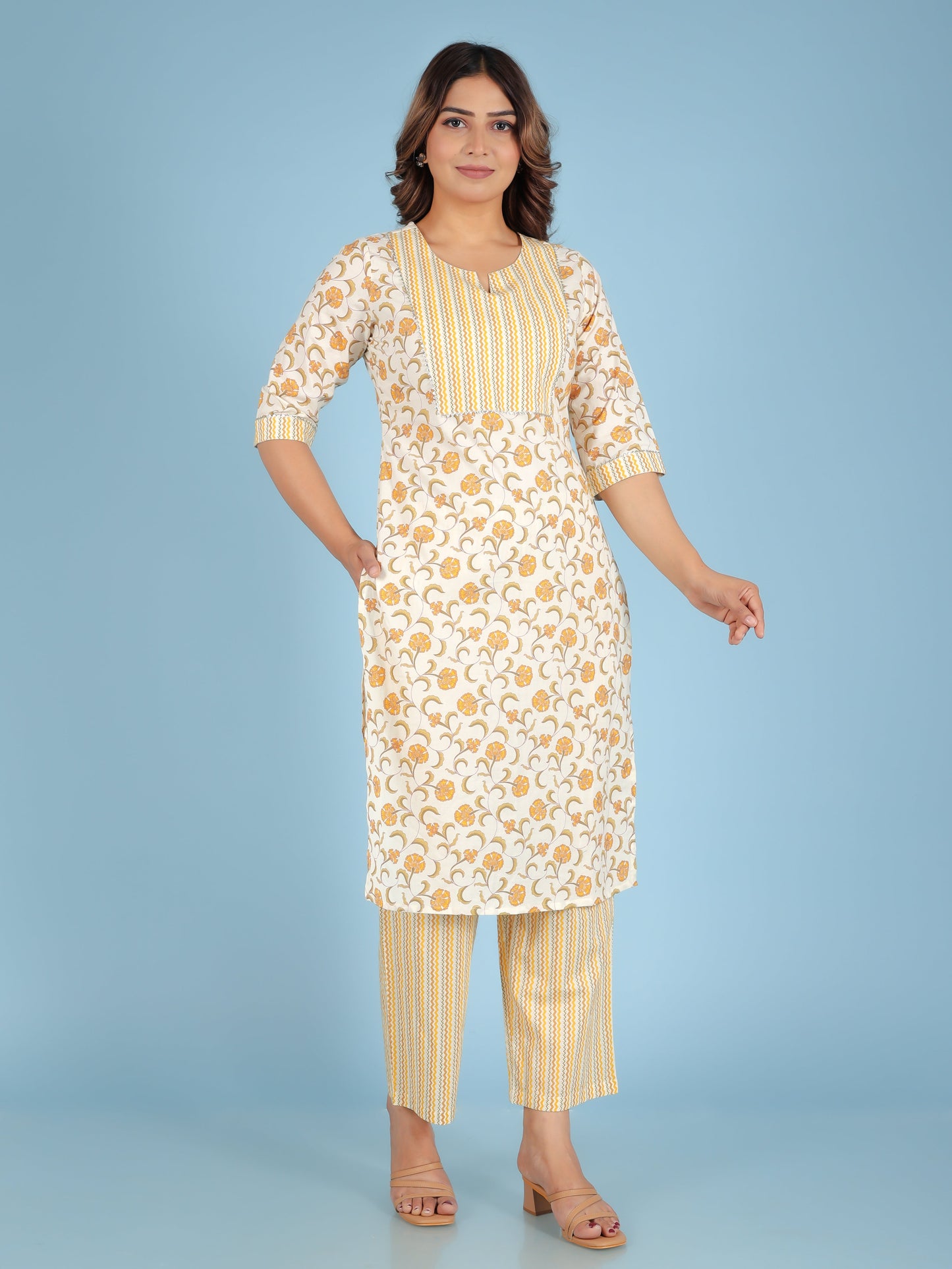 Soft Cotton Floral Kurta