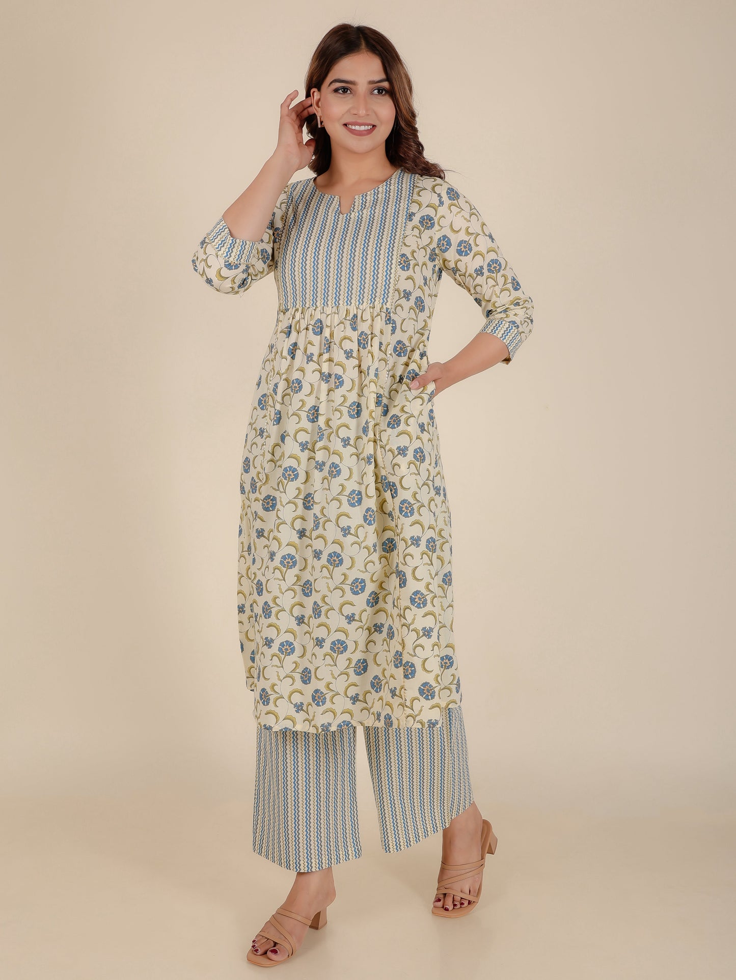 Soft Cotton Floral Kurta