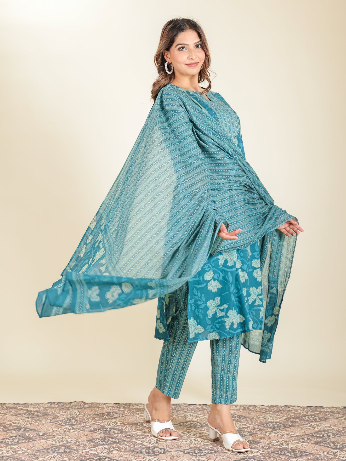 Voile Cotton Striped Dupatta