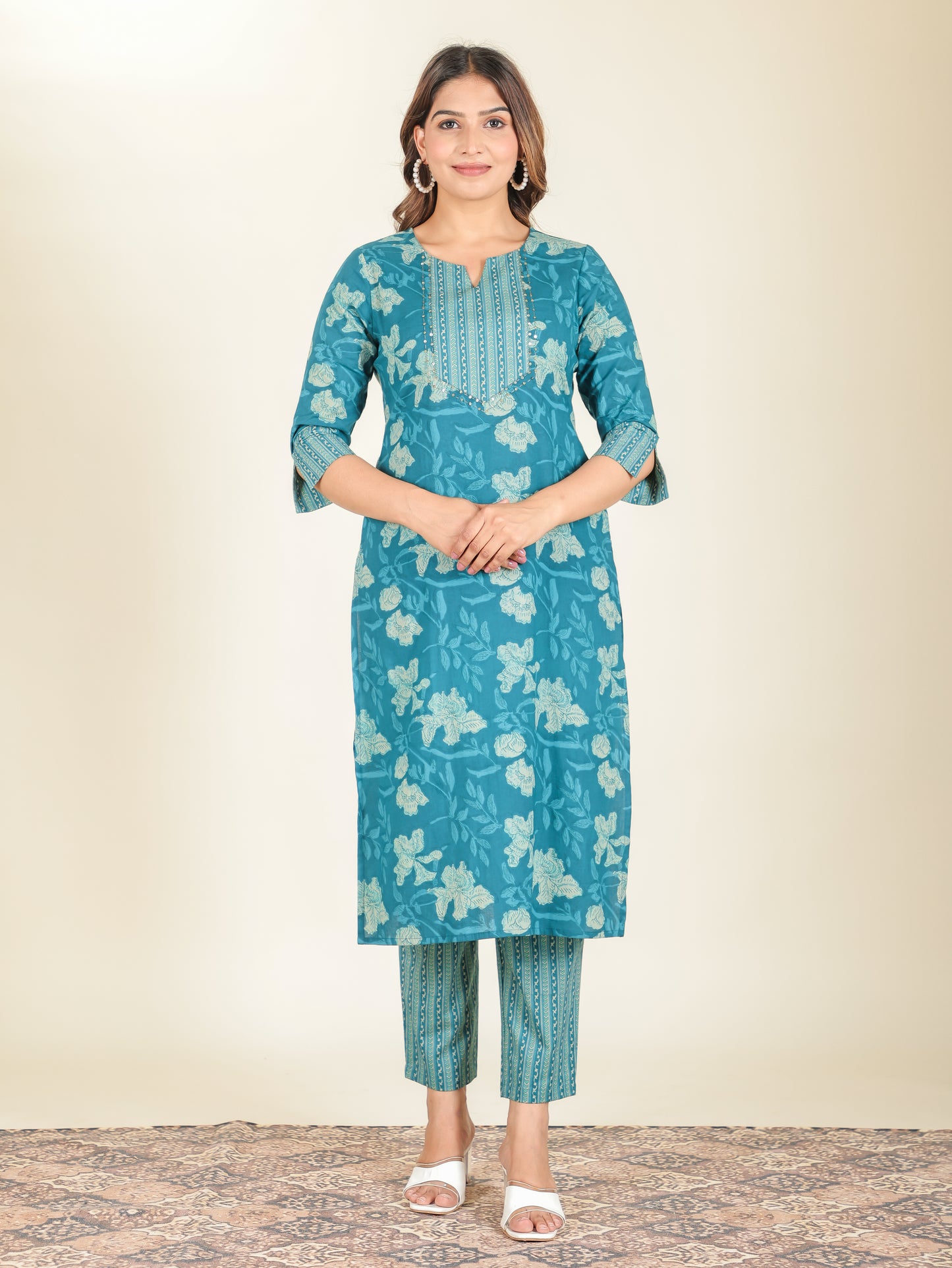 Soft Cotton Floral Kurta