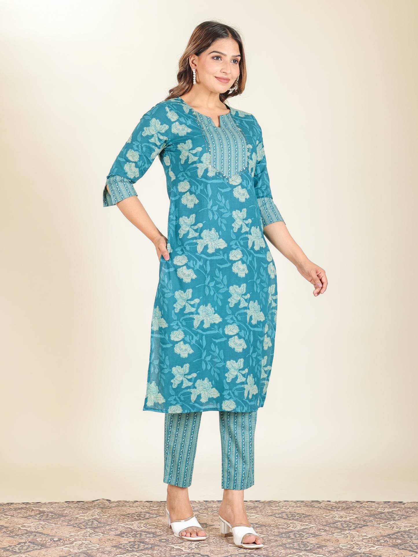 Soft Cotton Floral Kurta