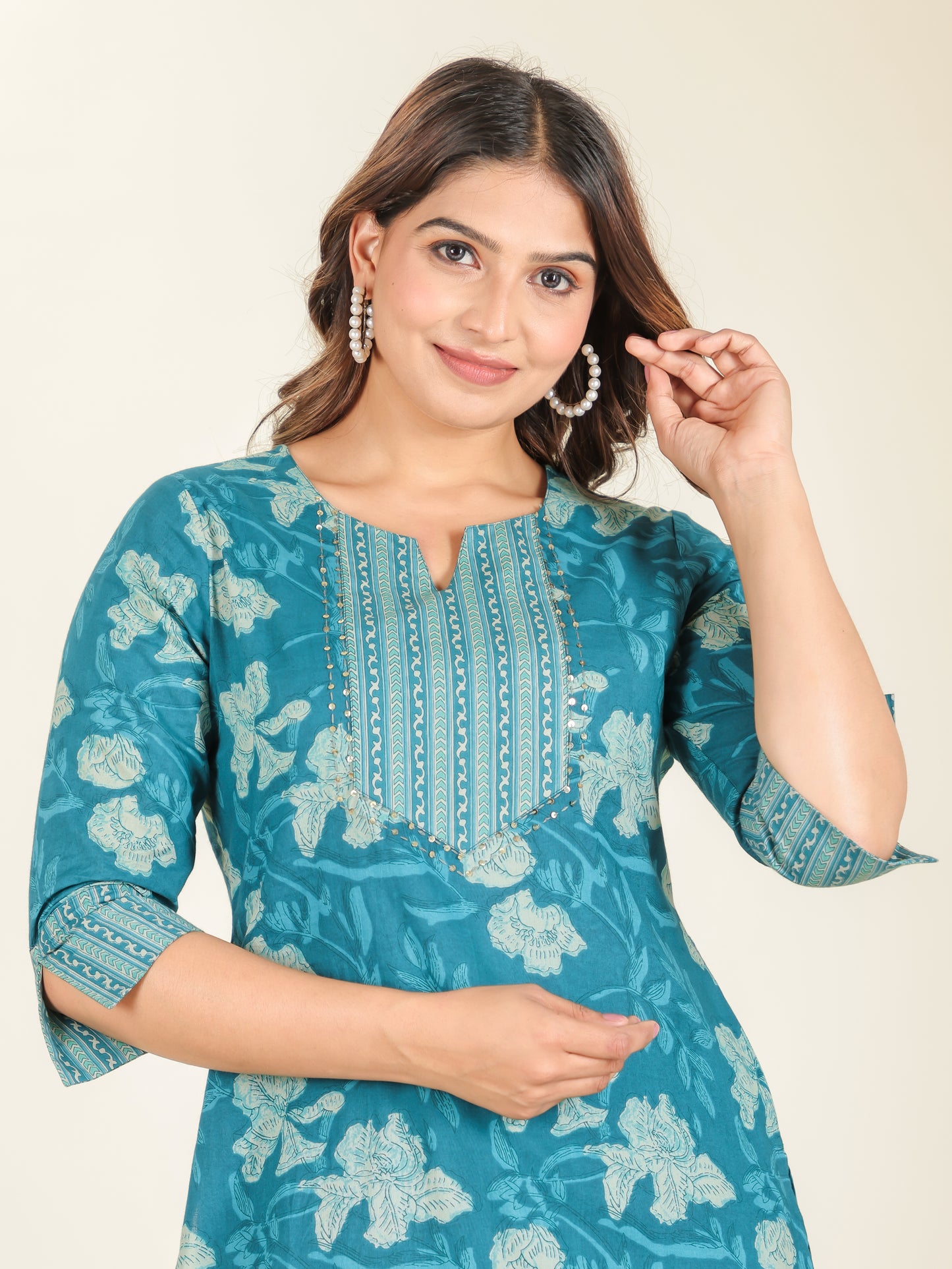 Soft Cotton Floral Kurta