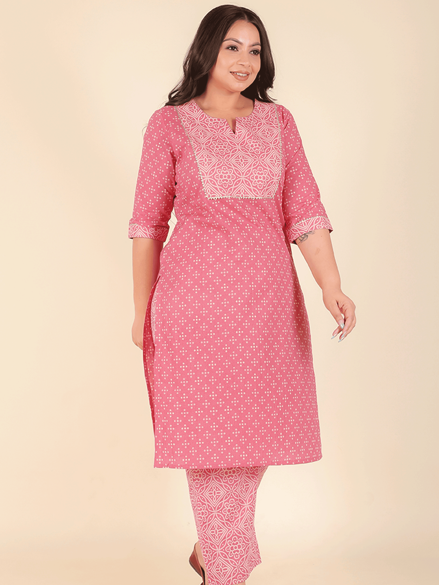 Soft Cotton Bandhani Kurta